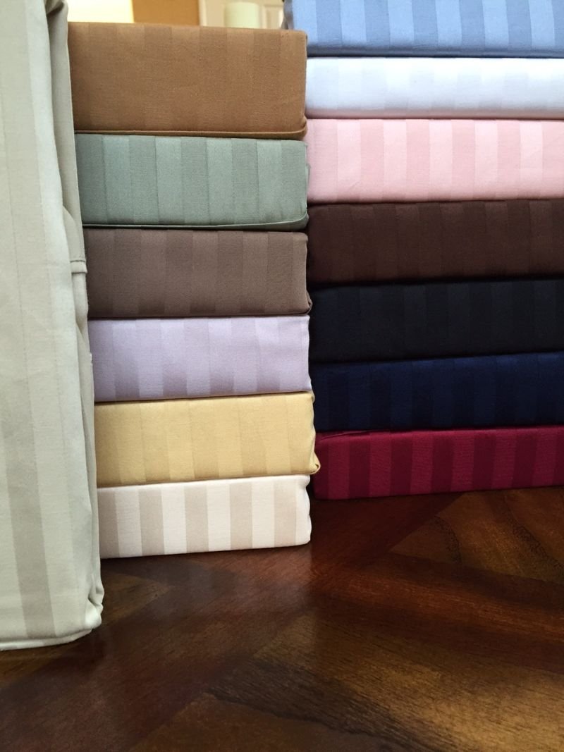 Royal Hotel 2PC Stripe Burgundy Standard Size Pillowcases - 100% Cotton, 300 Thread Count Sateen Striped Pillow Cases for Bedroom, Hotel & Home Decor
