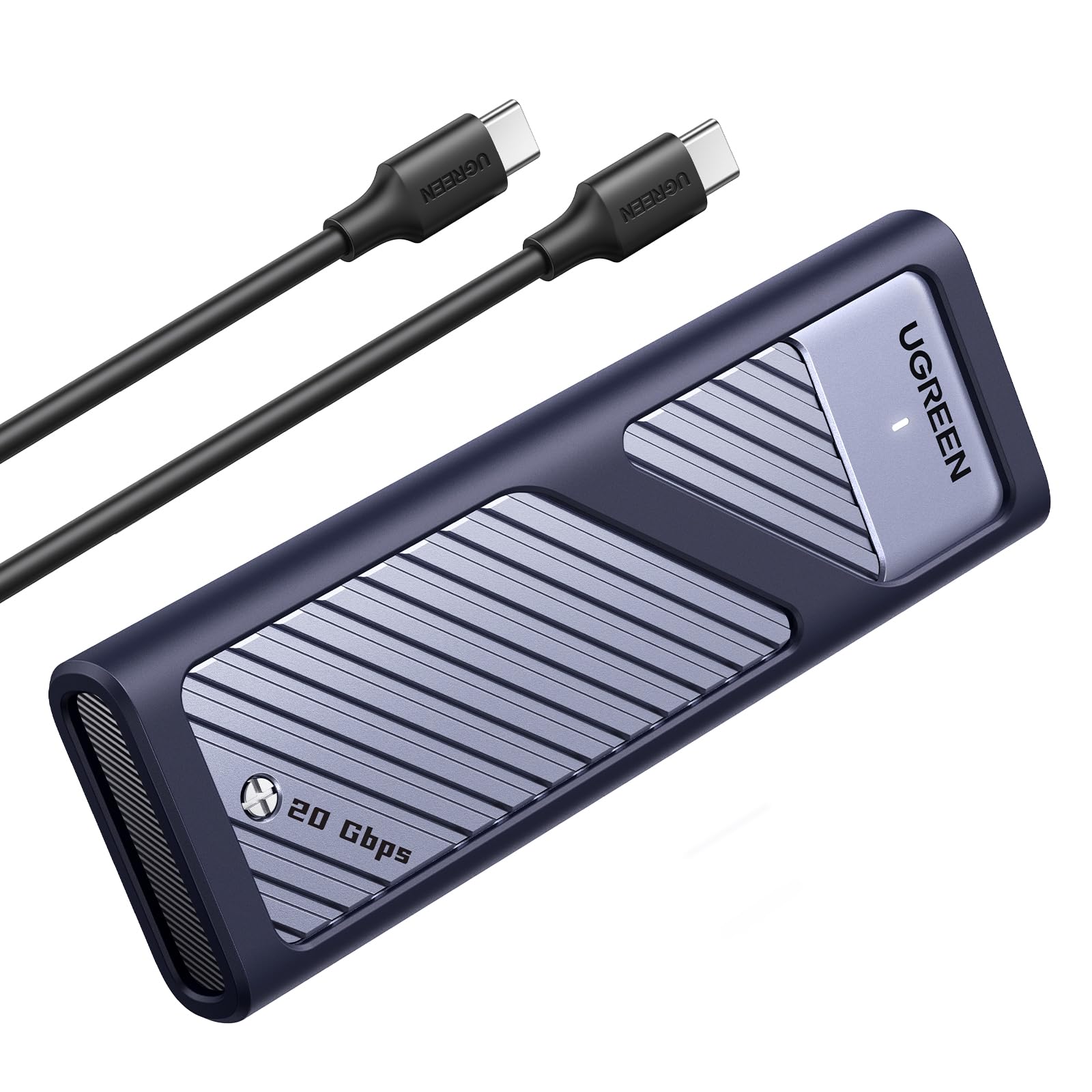 UGREEN USB 3.2 Gen 2 M.2 NVMe/SATA SSD Enclosure Tool-Free External Hard Drive Case - Compatible with 2230/2242/2260/2280 SSD - High-Speed 10Gbps Data Transfer for PC, Laptop, PS5, Xbox (Silver)
