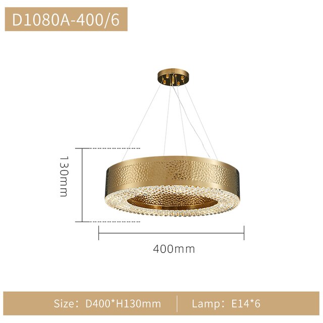 Gold Crystal Chandelier - Elegant Lighting Fixture for Dining Room, Living Room & Bedroom | Modern Luxury Ceiling Light for Home Decor