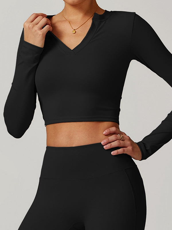 ZASUWA Women's Sexy V-Neck Long Sleeve Blouse - Elegant Office Wear & Date Night Outfit