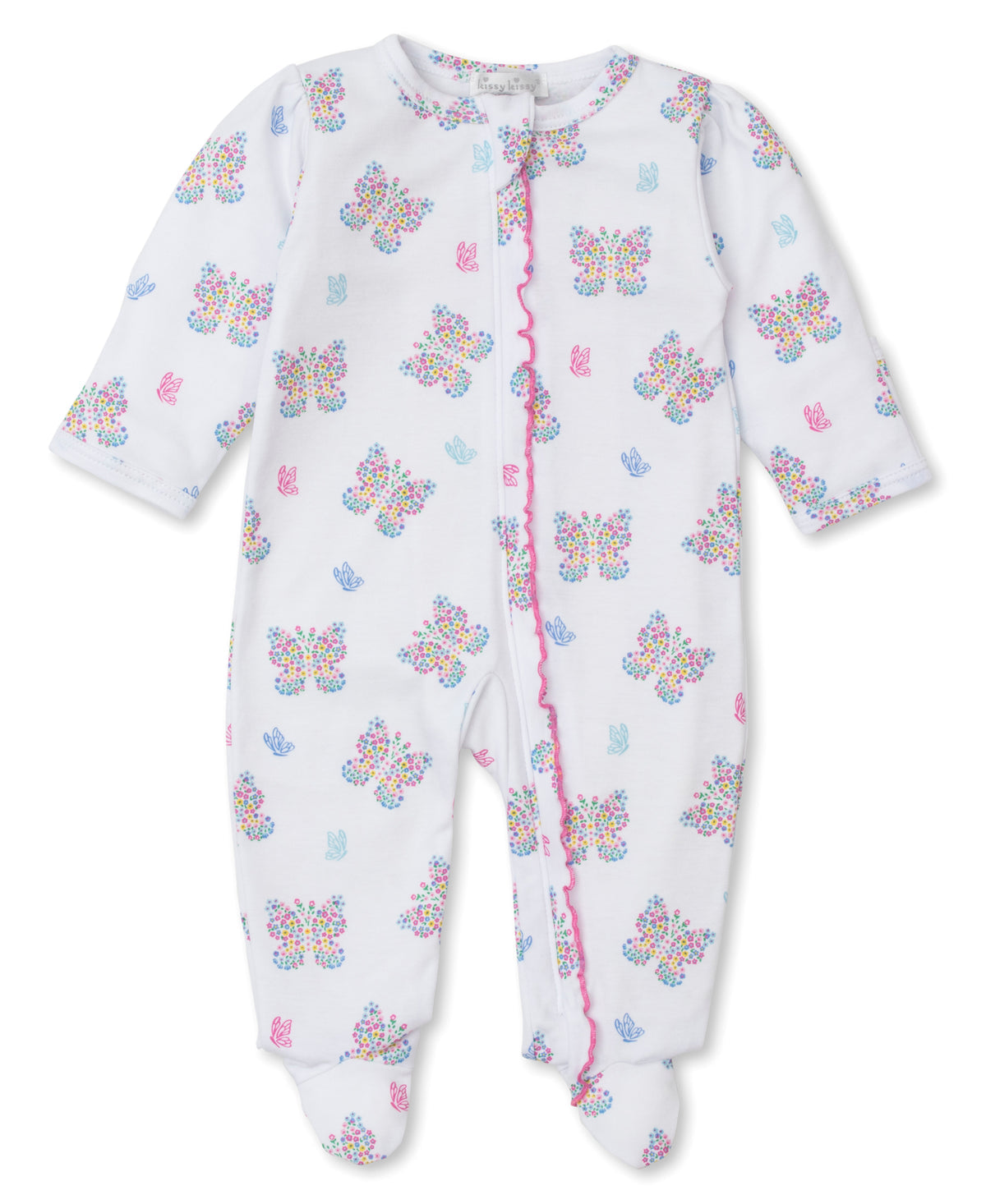 Butterfly Flutters Zip Footie - Soft Baby Sleepsuit with Full-Length Zipper for Easy Diaper Changes | Cozy Infant Pajamas for Newborns & Toddlers | Perfect for Nighttime & Nap Time Comfort
