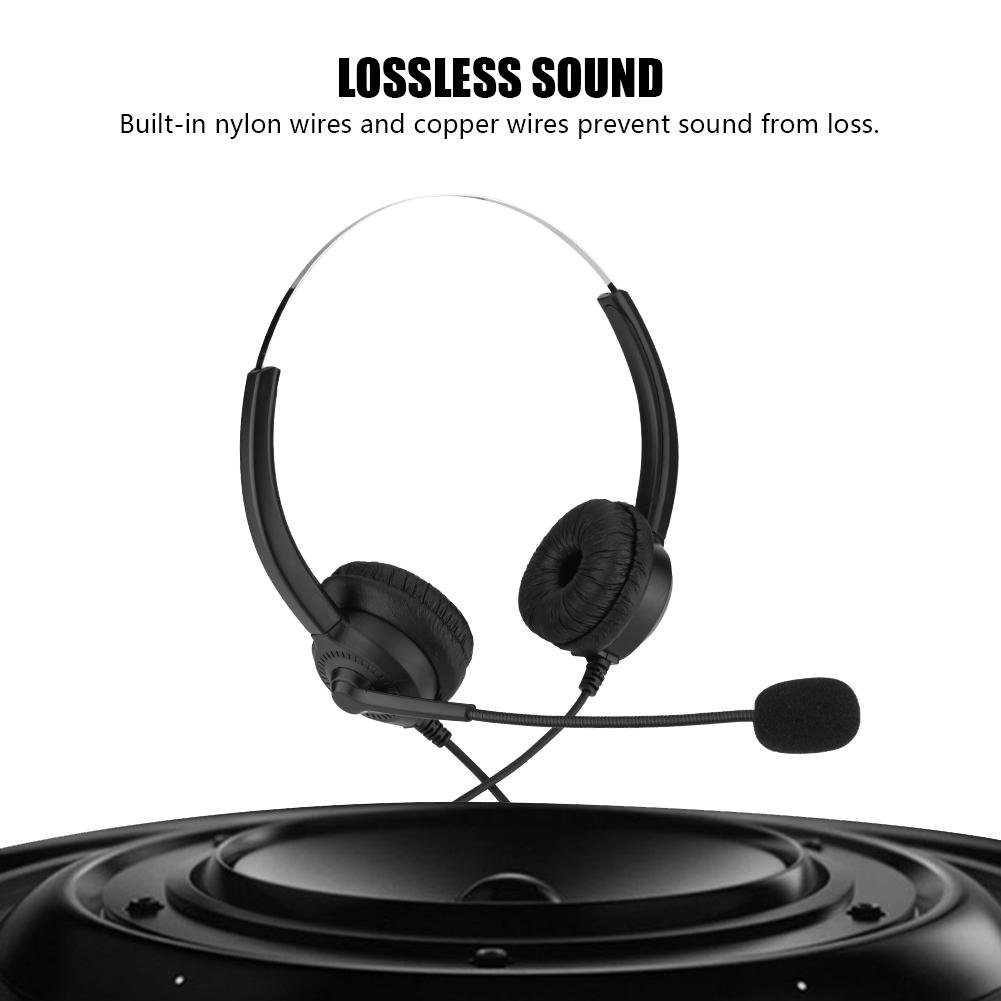 Noise Cancelling Over-Ear Headphones with Mic - 3.5mm Wired Stereo Headset for Call Center, Office, Skype & Video Conferencing - 360° Rotatable Earmuffs for PC, Laptop & Phone (Crystal Plug) - Perfect for Remote Work, Online Classes & Gaming