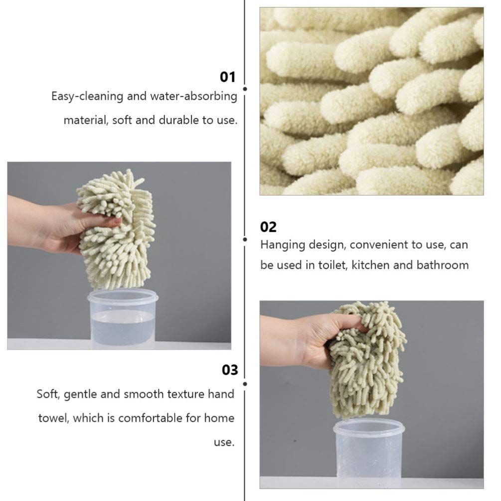 Cabilock Chenille Bathroom Hand Towels - Soft & Absorbent 1-Piece Hanging Towel for Kitchen & Bathroom | Perfect for Hand Drying, Wiping, and Decorative Use