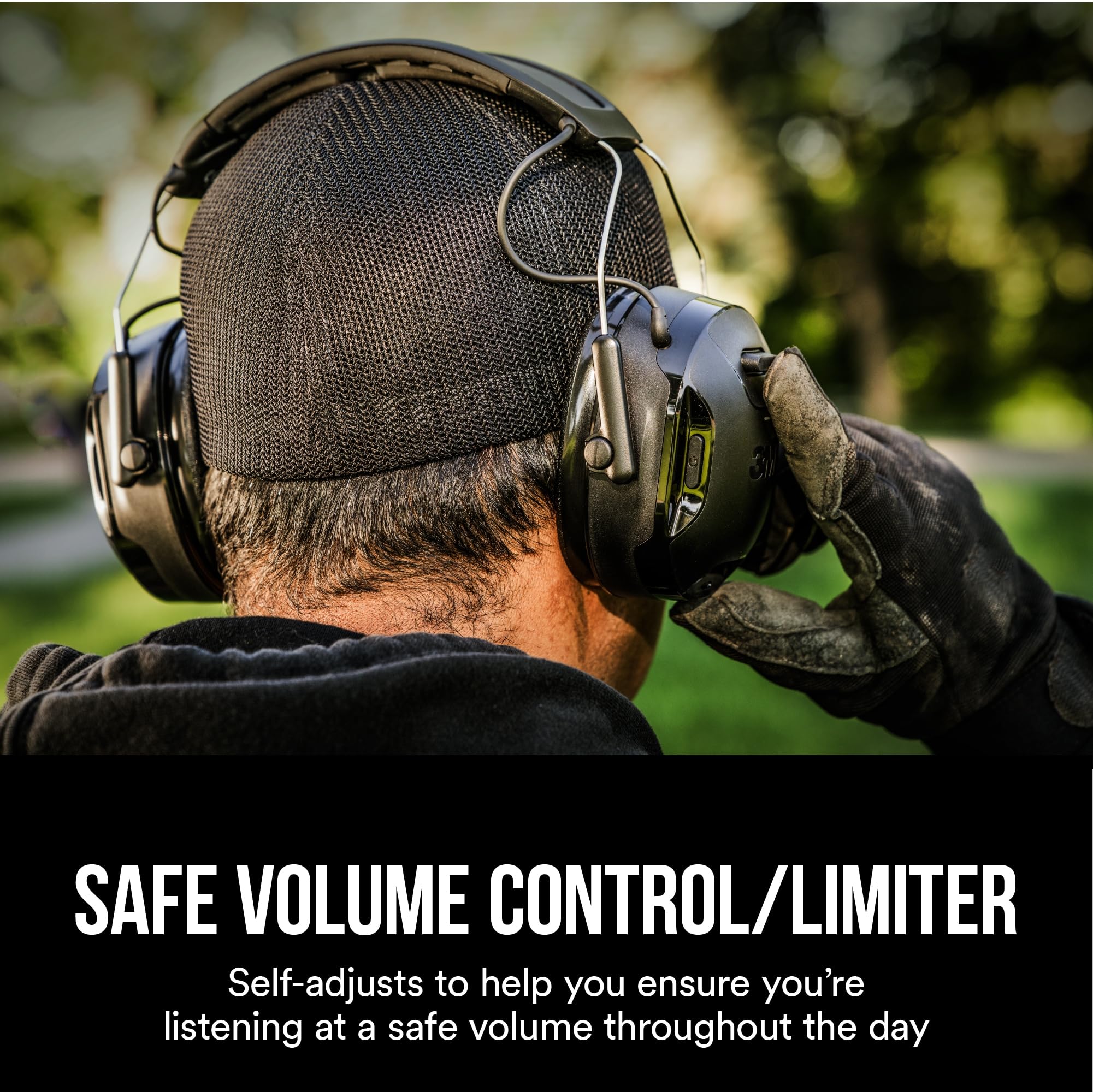 3M WorkTunes Connect + Solar Hearing Protector – Wireless Bluetooth Ear Muffs with NRR 26dB Noise Reduction, Self-Charging Solar Technology & Built-in Mic – Ideal for Construction, Lawn Care, and Industrial Work (90573-DC)