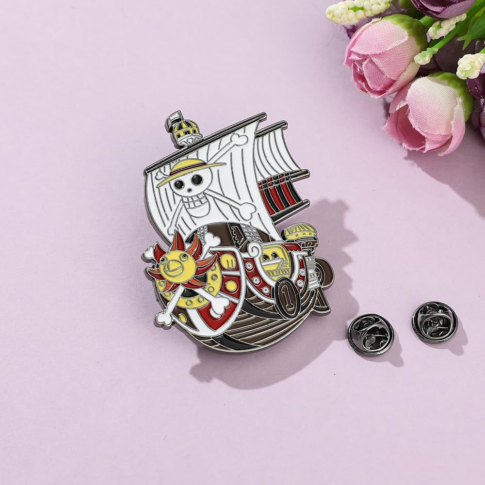 One Piece Anime Character Enamel Pins - Luffy Zoro Sanji Cosplay Metal Badge Set for Backpacks, Jackets & Gifts | Perfect for Anime Fans, Collectors & Cosplay Enthusiasts | Great for Conventions, Cosplay Events & Daily Fashion Accessories