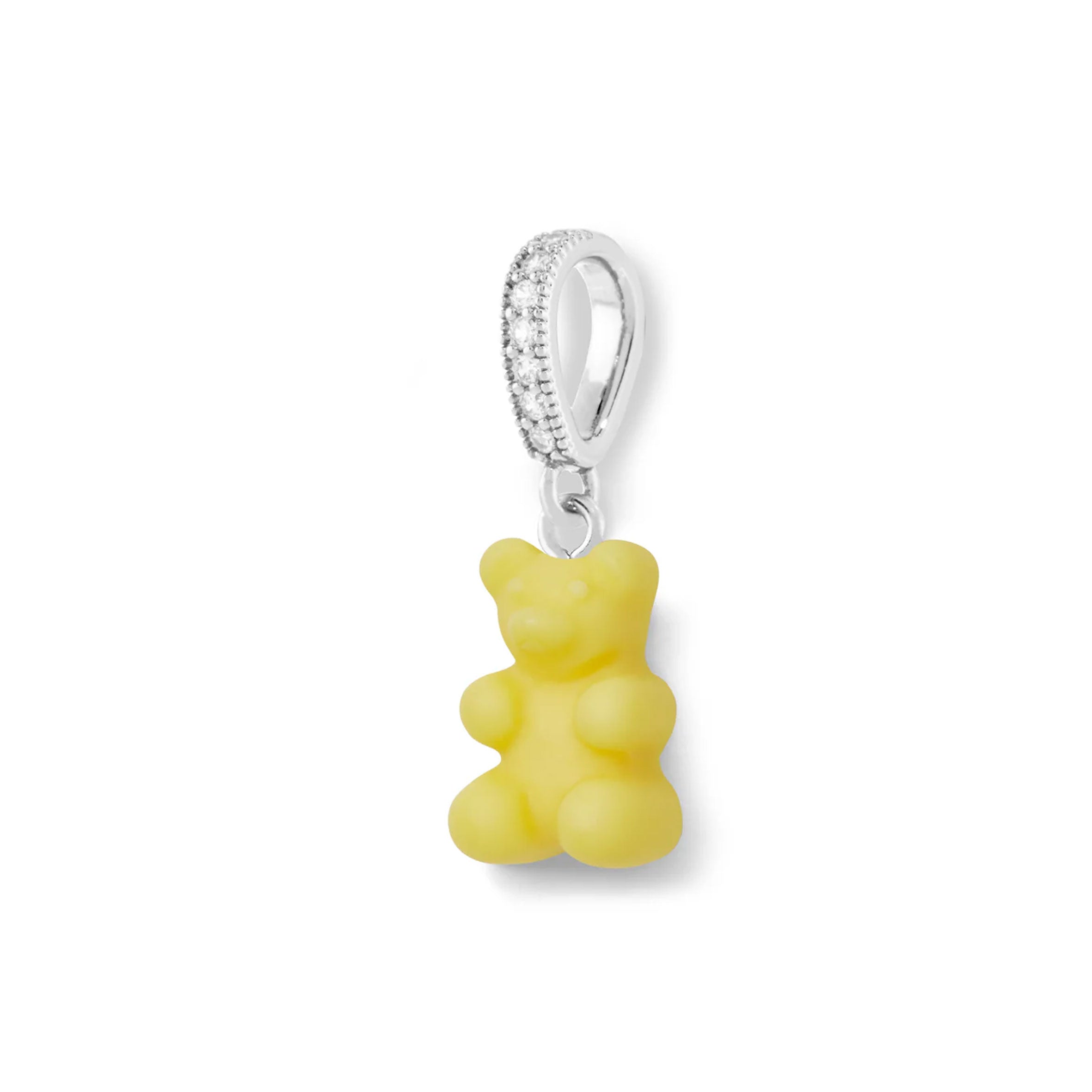 Vintage Matte Bear Pendant Necklace with Pave Silver Connector - Perfect for Casual Wear, Gifts & Special Occasions