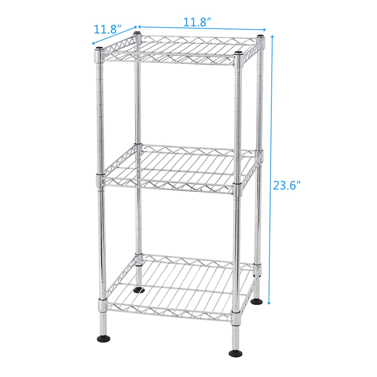 BELANITAS 3-Tier Adjustable Steel Wire Shelving Unit - Heavy Duty Metal Storage Rack for Garage, Kitchen, Pantry, Basement & Living Room - Chrome Finish | Perfect for Organizing Tools, Pantry Items & Home Decor