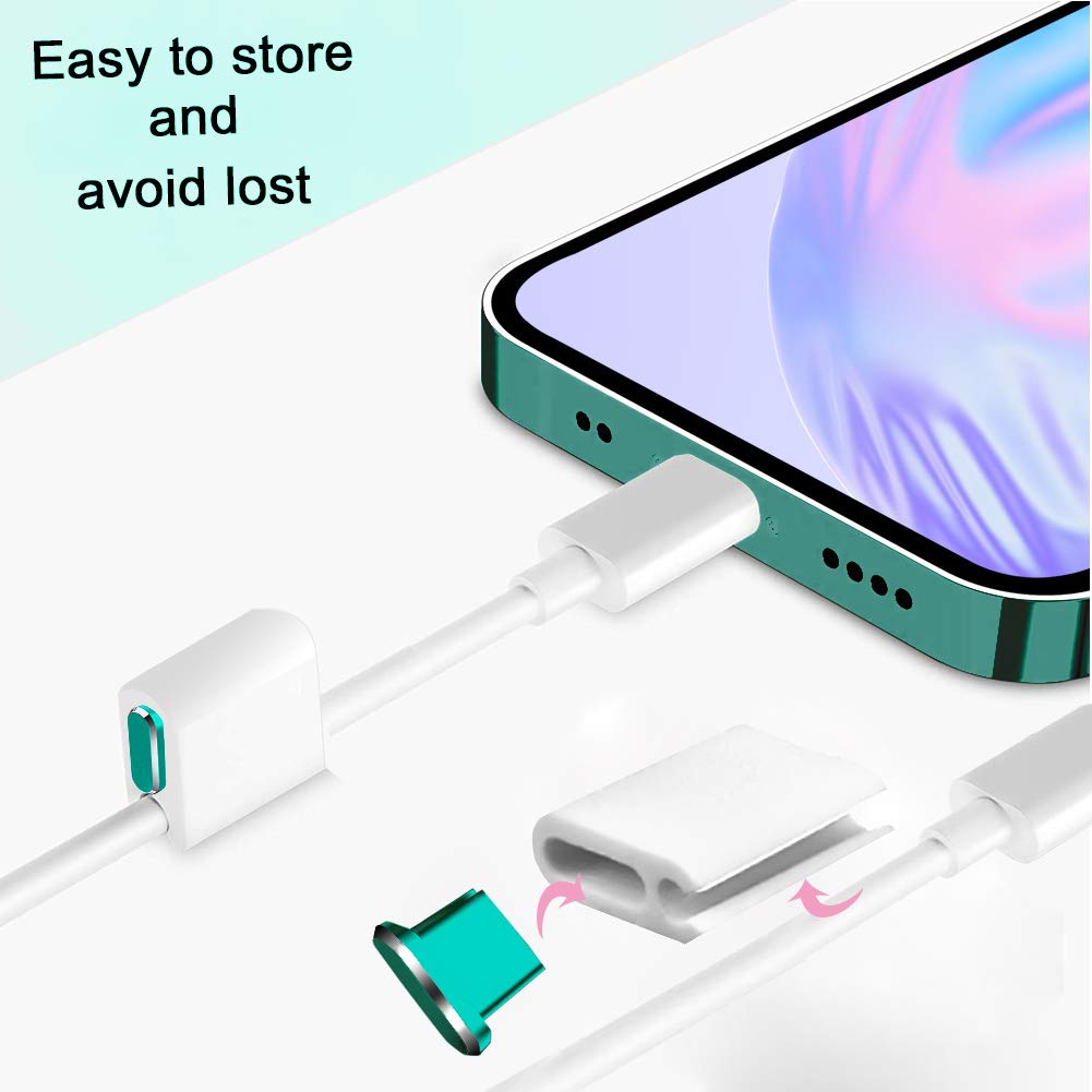 Premium Metal USB-C Port Cover Plugs - 2 Pack Anti-Dust Charging Port Protectors for MacBook Pro/Air, Smartphones & Laptops | Includes SIM Ejector Tool | Compatible with Samsung Galaxy S24/S23/S22/S21 (Green) - Perfect for Travel, Office & Home Use