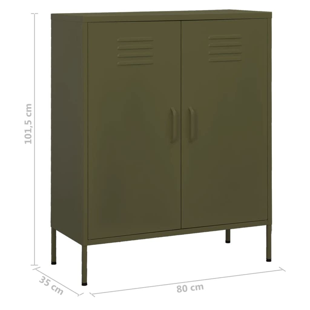 Olive Green Steel Storage Cabinet - 31.5