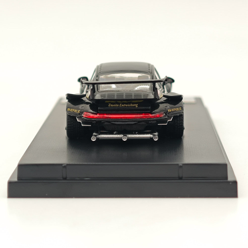 1:64 Scale SW Porsche RWB 993 Charlene Wide Body Modified Low Tail #96 Black Diecast Model Car - Perfect for Collectors, Display, and Racing Scenes