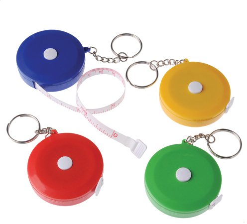 KC384 Tape Measure Keychain - 12 Pack for DIY & Crafts