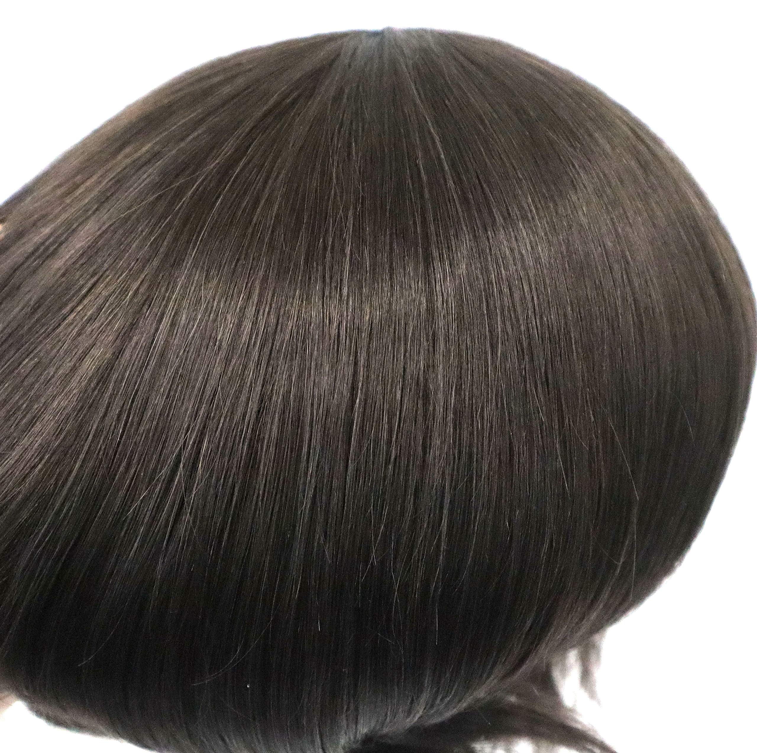 Premium Men's Hair Replacement System - Real Human Hair Toupee with Poly Skin Base, Natural Straight #3 Color | Perfect for Thinning Hair & Baldness Cover | Ideal for Daily Wear, Work, and Special Occasions