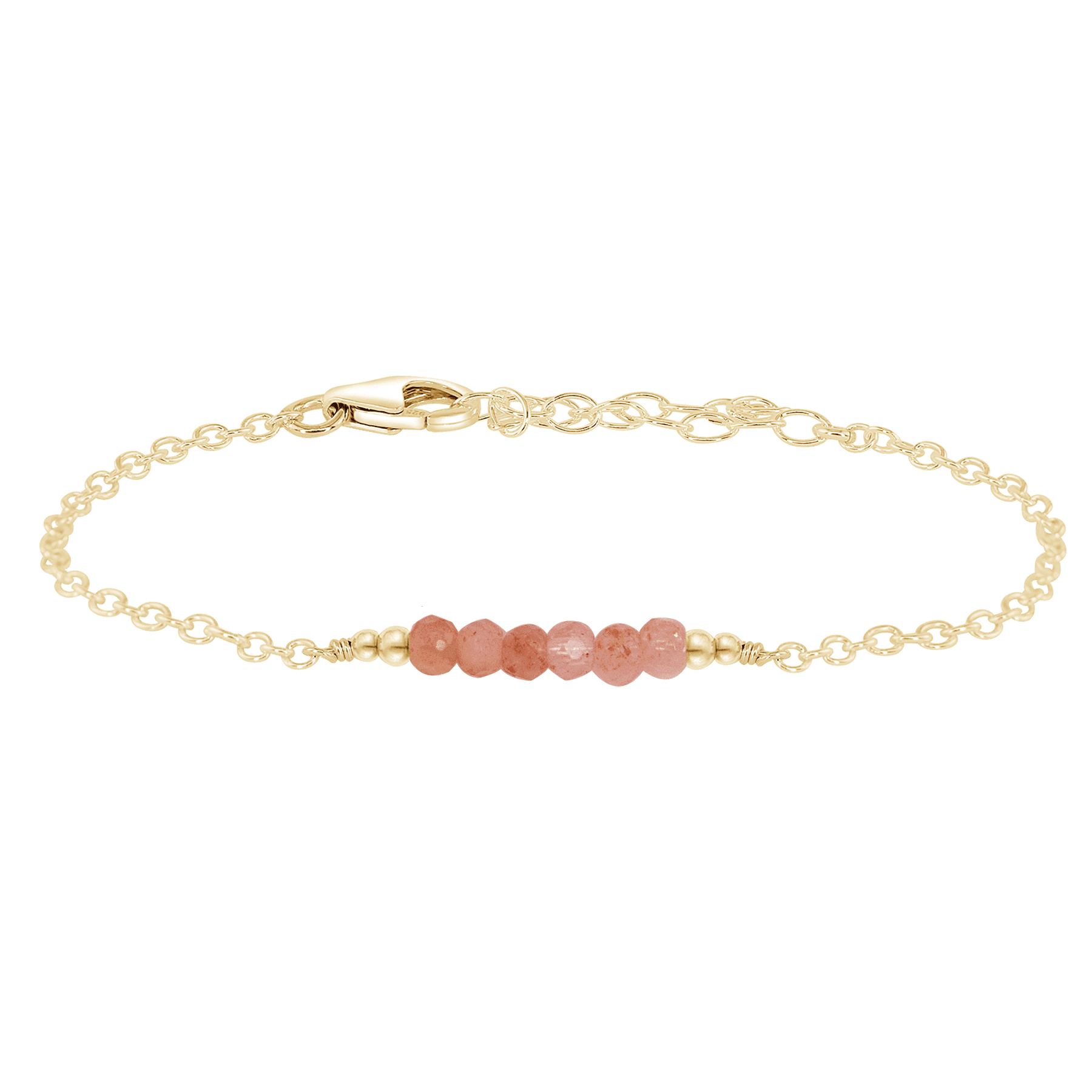 Sparkling Orange Sunstone Faceted Bead Bar Bracelet for Women - Natural Gemstone Jewelry for Healing, Energy & Fashion - Perfect for Yoga, Meditation & Boho Style Outfits