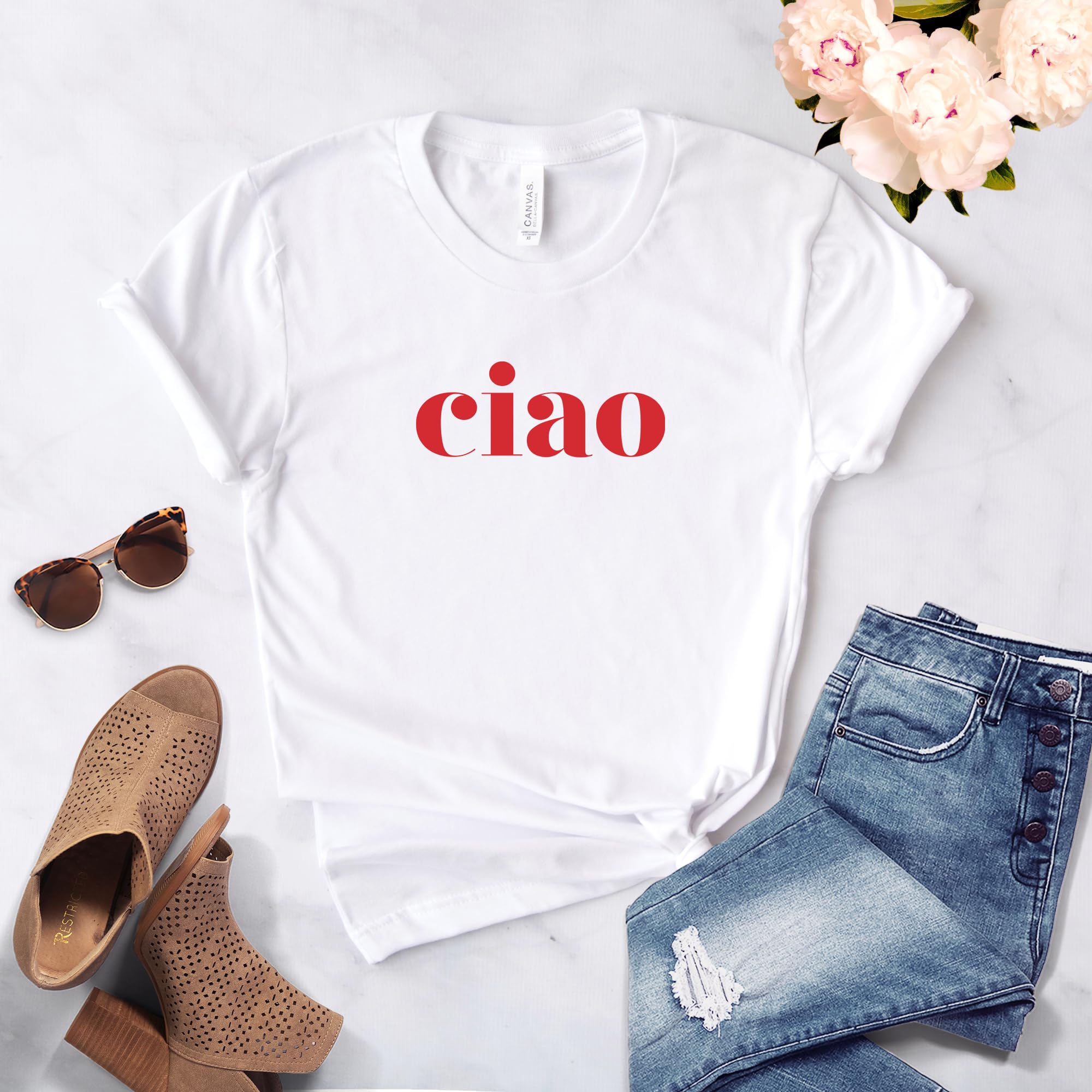 Ciao Bella Italian Hello T-Shirt - Softstyle Unisex Cotton Tee with Italian Greeting - Perfect for Travel, Gifts & Casual Wear