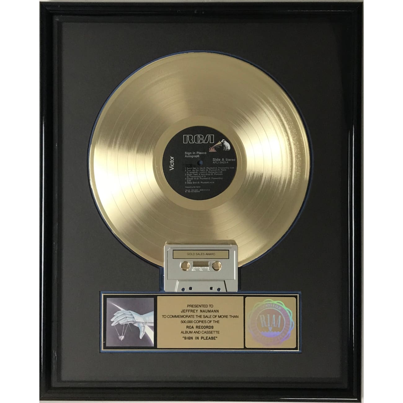 RIAA Gold LP Award Plaque - Official Music Industry Recognition for Album Sales - Perfect for Display in Studios, Offices & Music Memorabilia Collections