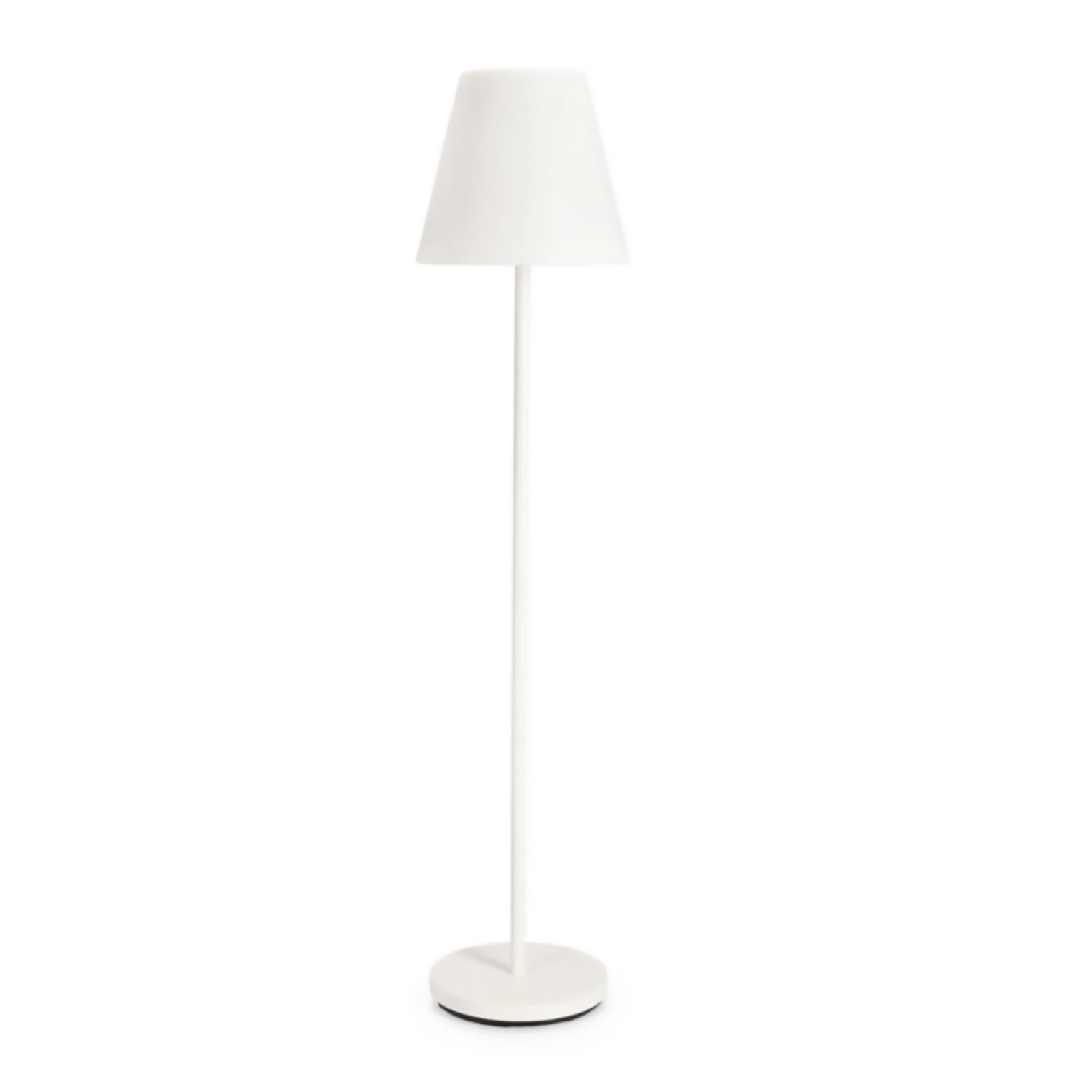 Bizzotto PIANTANA Solar-Powered LED Speaker with White Base - Outdoor Garden, Patio, and Poolside Lighting & Music for Parties, Events, and Relaxation