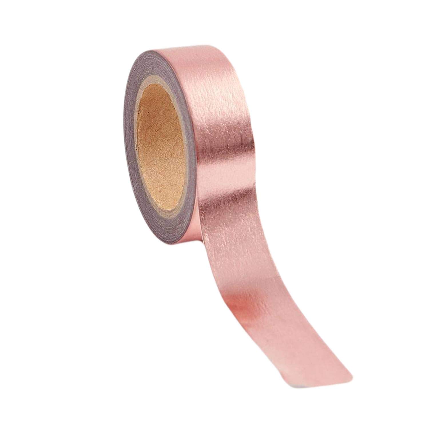 Rose Gold & Copper Metallic Washi Tape Roll for Scrapbooking, Journaling, and DIY Crafts - Decorative Paper Tape for Gift Wrapping, Bullet Journals, and Home Decor