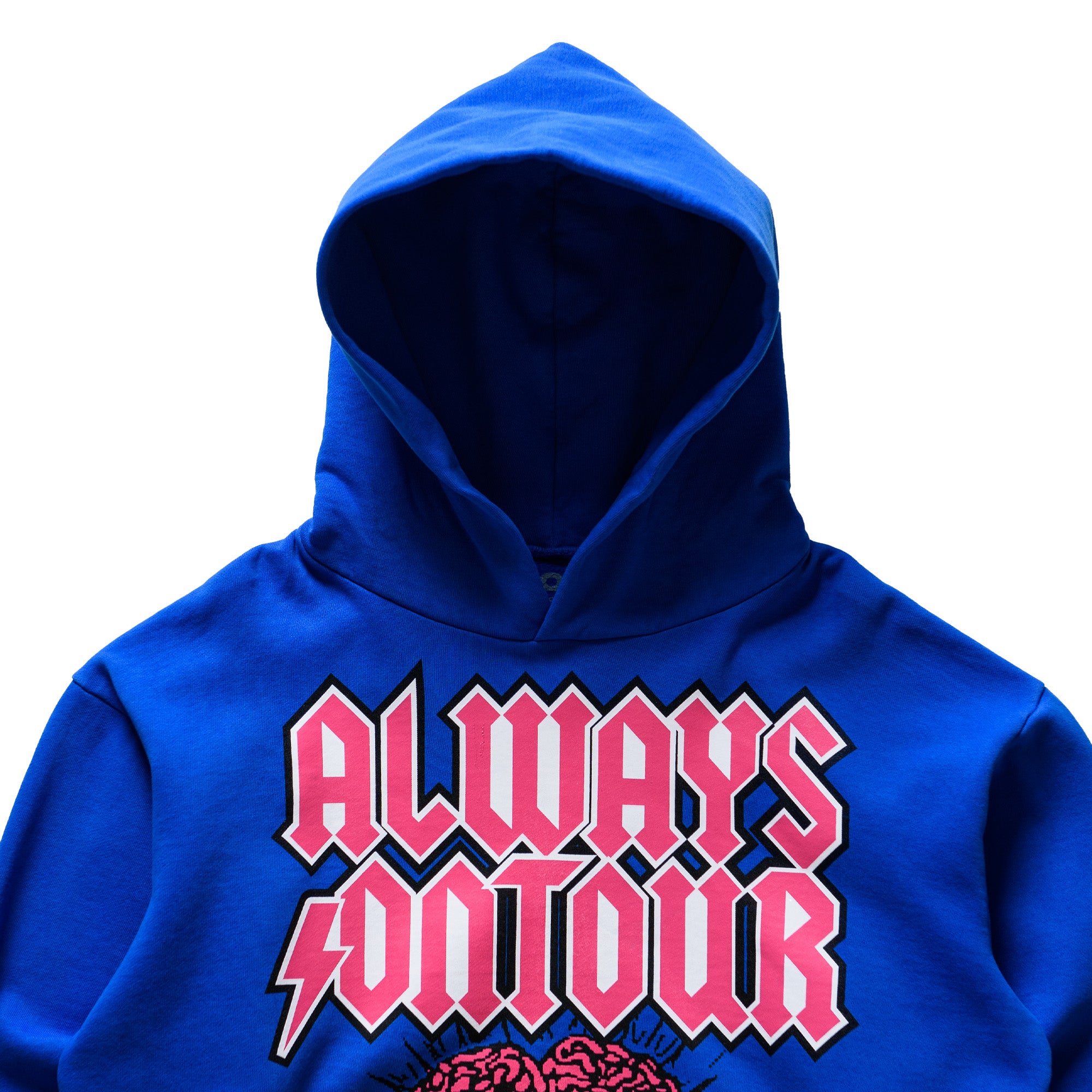 Always On Tour Smiley Hoodie - Blue | Trendy Unisex Pullover for Travel & Streetwear | Perfect for Casual Outings, Concerts & Outdoor Adventures
