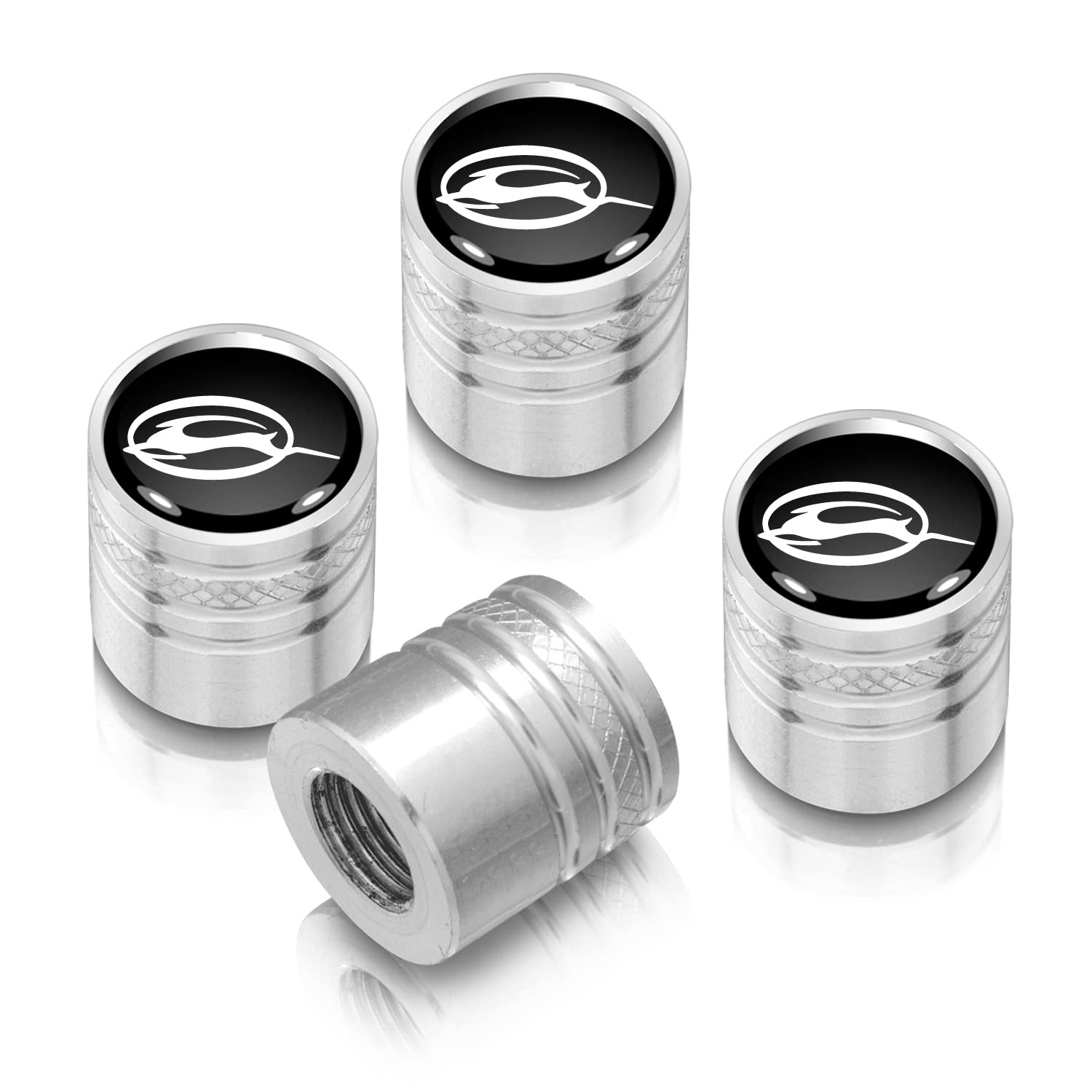 Chevrolet Impala Black & Silver Dual Logo Aluminum Tire Valve Stem Caps - Durable Cylinder-Style for Car Wheels, Perfect for Customization & Car Accessories Upgrades
