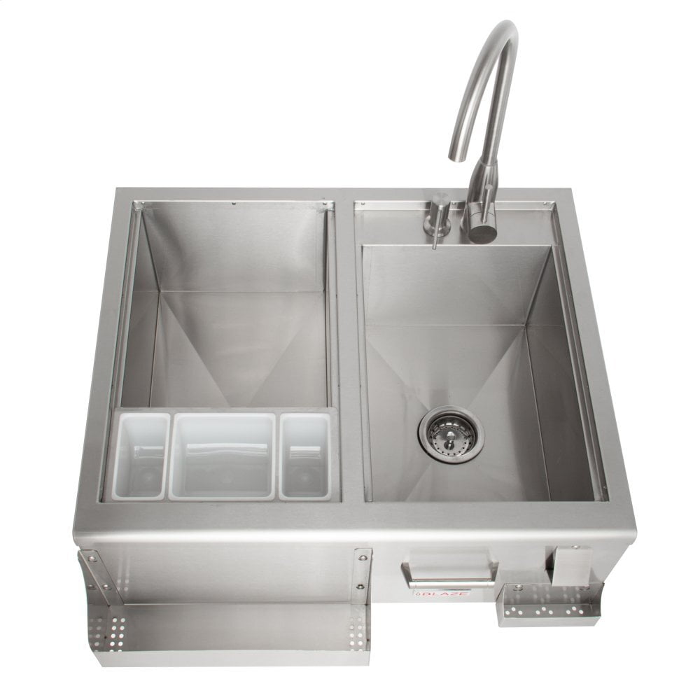 Blaze BLZ30CKTSNK Premium Stainless Steel Outdoor Beverage Cooler & Refrigerator - Perfect for Backyard BBQs, Pool Parties, and Outdoor Entertaining