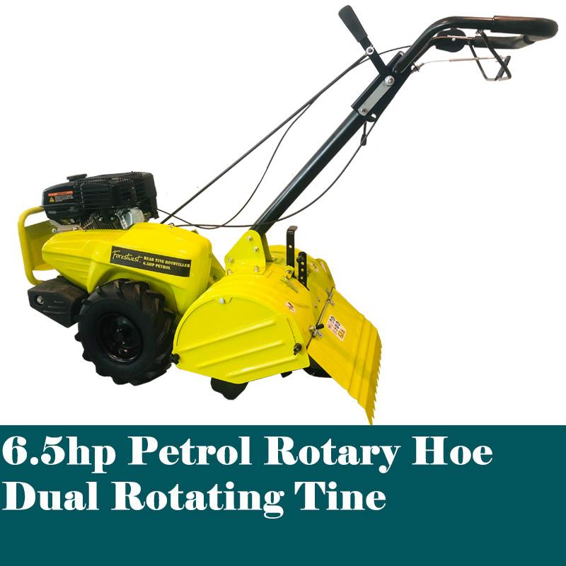 Forestwest 6.5HP Gas Powered Dual Rotating Tiller Cultivator - Heavy Duty Rotary Hoe for Garden Soil Cultivation, Weed Removal & Landscaping - Perfect for Home Gardens, Farms & Agricultural Use (Model BM11123)