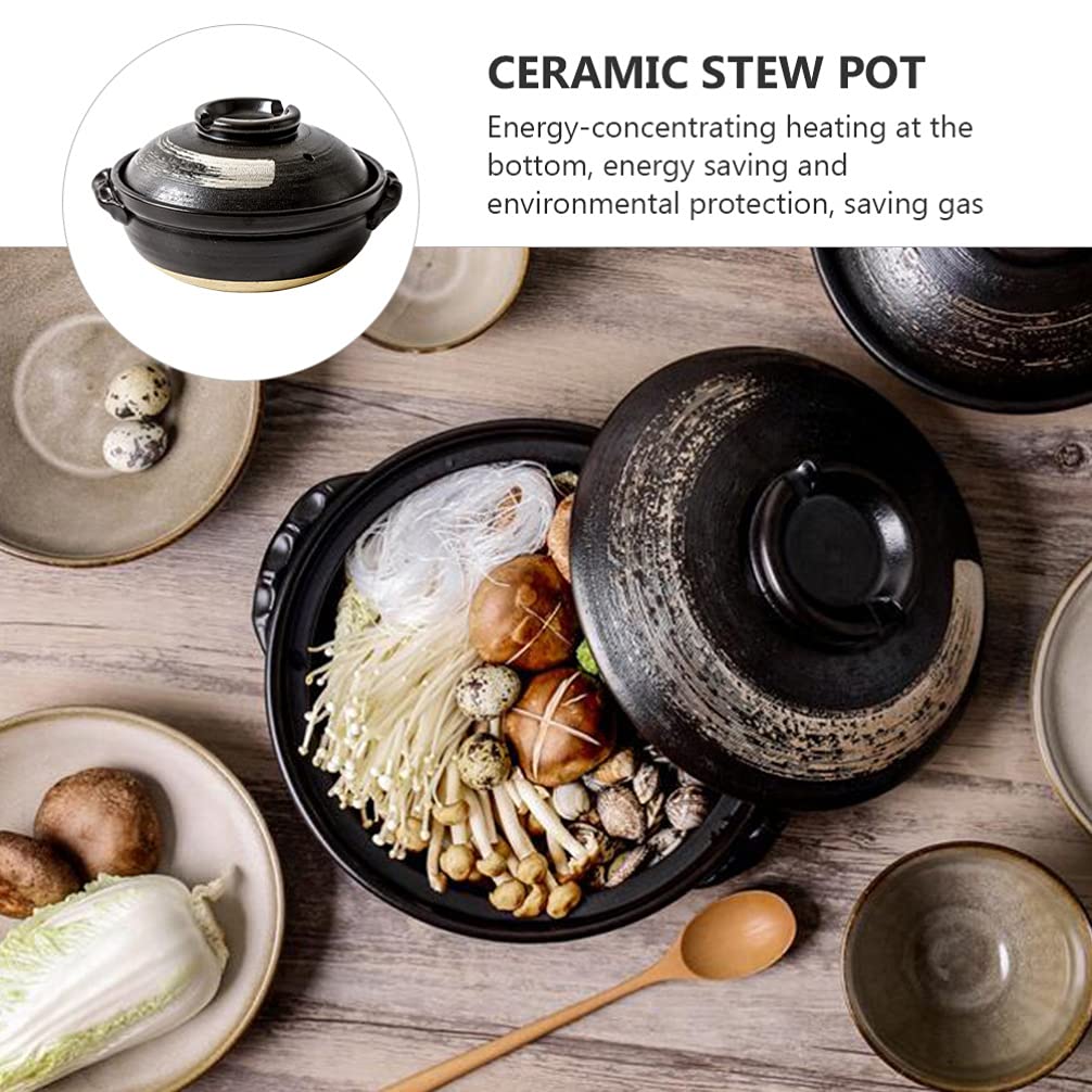 DOITOOL Ceramic Stew Pot - 4QT Non-Stick Clay Casserole Pot with Lid, Oven & Stovetop Safe, Perfect for Soup, Stew, Braising & Slow Cooking - Ideal for Home Kitchen & Family Meals