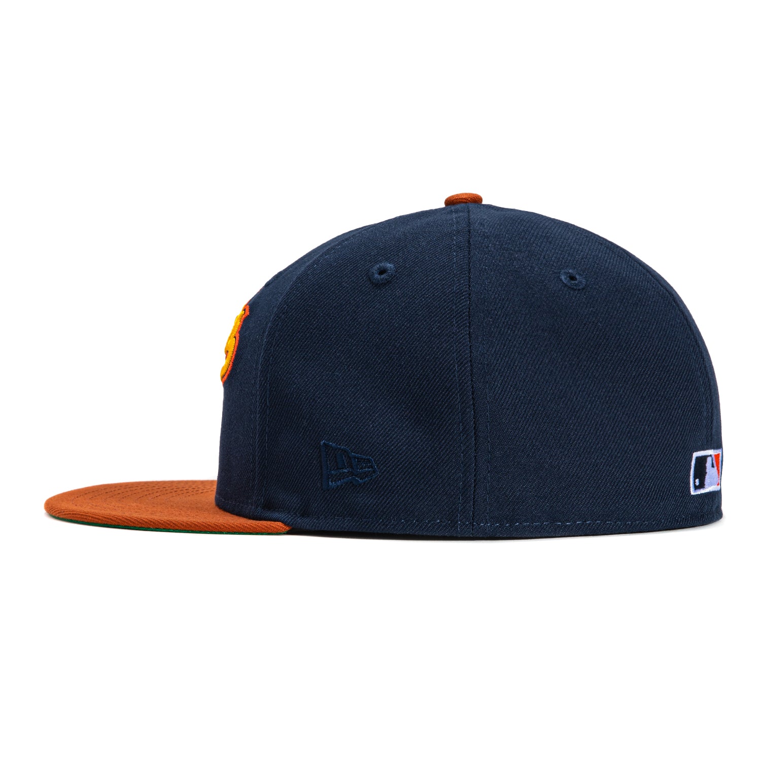 New Era 59Fifty Oakland Athletics Battle of the Bay Patch Script Hat - Navy, Burnt Orange & Gold Baseball Cap for Men - Perfect for Baseball Games, Fan Gear & Streetwear Fashion