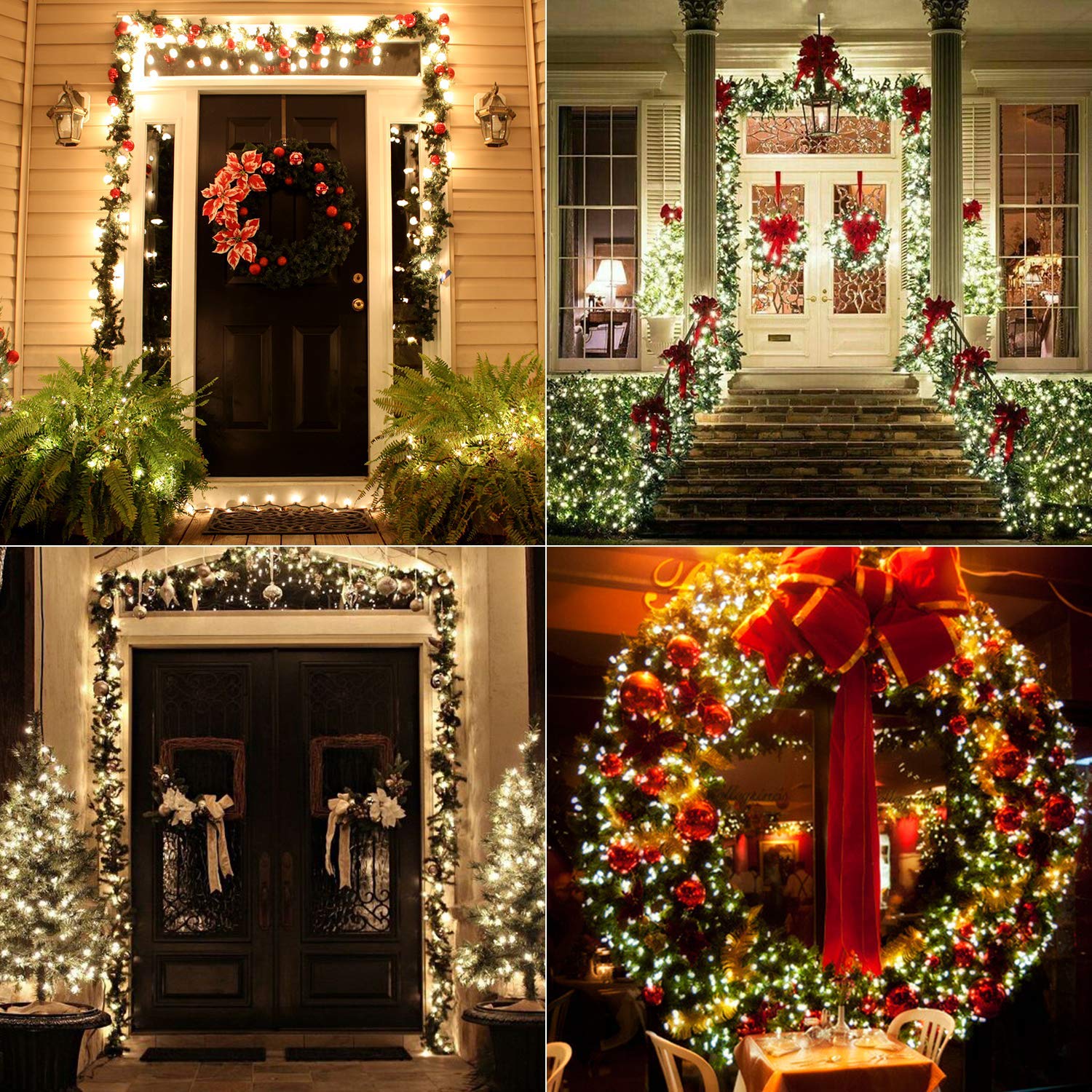 BrizLabs 2 Pack 17.94ft 50 LED Battery Operated Christmas String Lights with Timer - 8 Lighting Modes, Waterproof White Mini Lights for Indoor Outdoor Christmas Tree, Wedding, Party & Home Decor