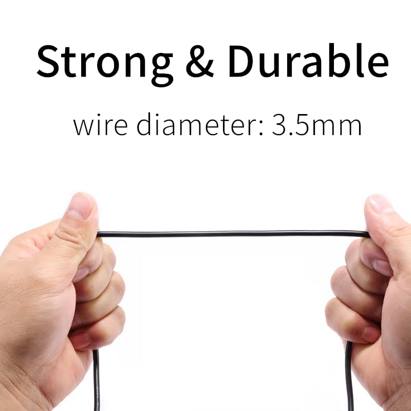 15FT Extra Long USB 2.0 A to Micro B Cable - 90 Degree Right Angle Charging Cord with 5pc Wire Clips - Compatible with Dash Cams, GPS Devices, DVRs, Digital Cameras & Security Cameras - Perfect for Car, Home & Office Use