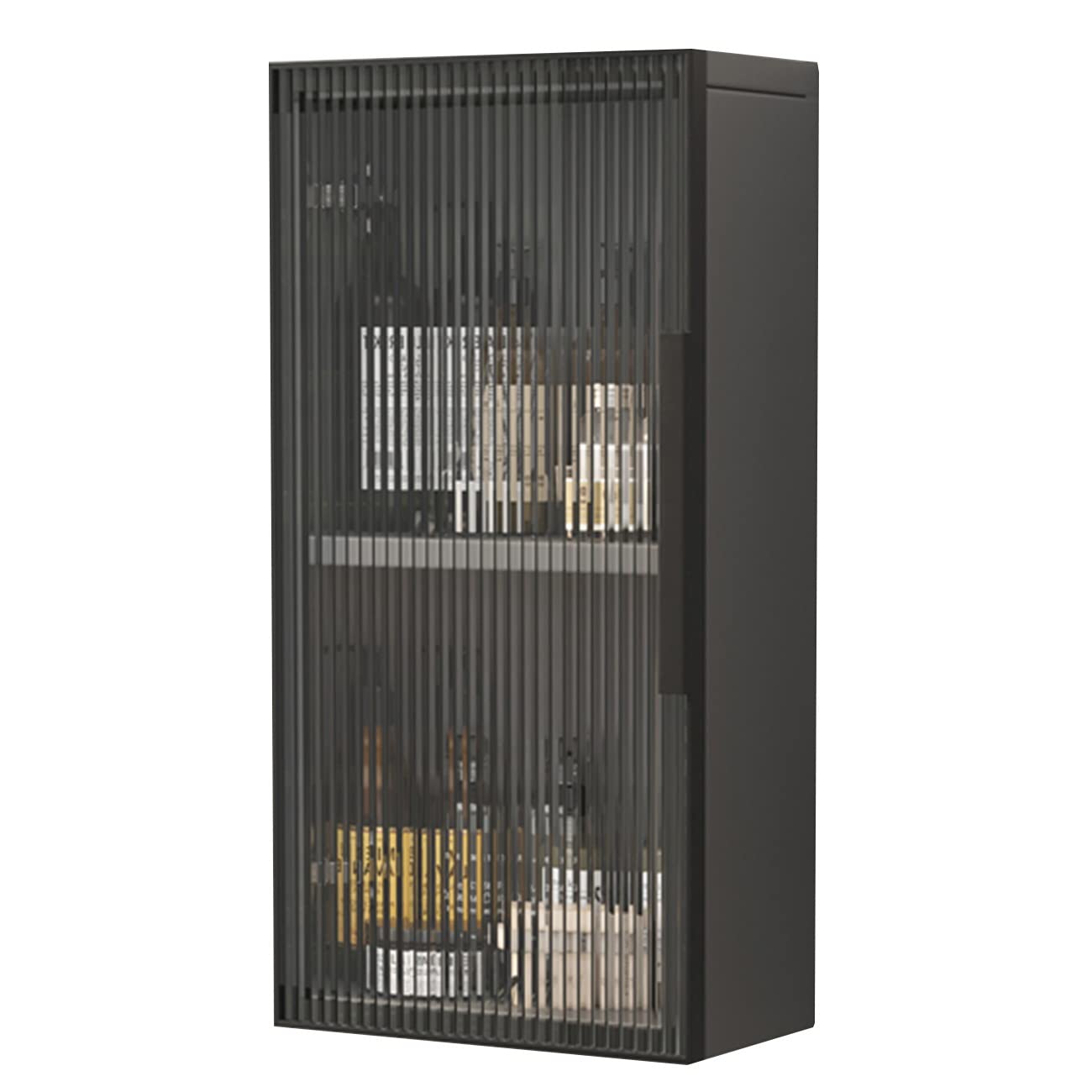Wall Mounted Cabinet with Glass Door - Multi-Layer Storage Shelf for Living Room, Entryway & Bathroom - Heavy Duty Wall Locker for Home Organization (Perfect for Small Spaces & Home Decor)