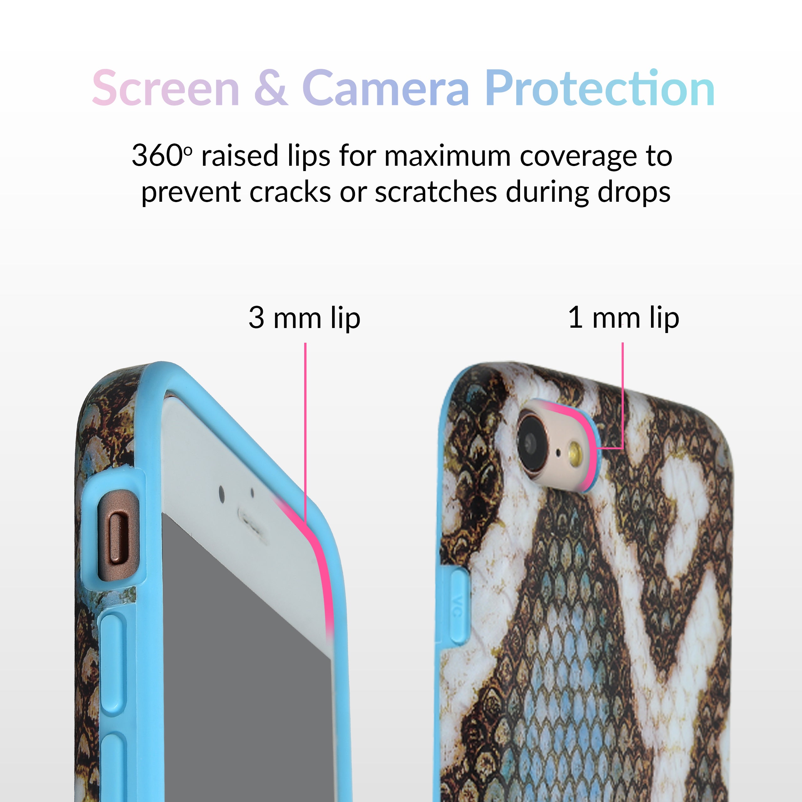 Blue Snakeskin iPhone Case - Stylish & Durable Phone Cover for iPhone 13/14/15 - Perfect for Everyday Use, Travel & Fashion Accessories