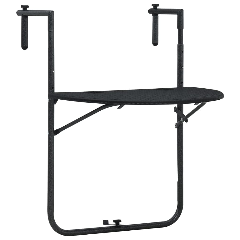 Black Rattan Look Outdoor Side Table 23.6