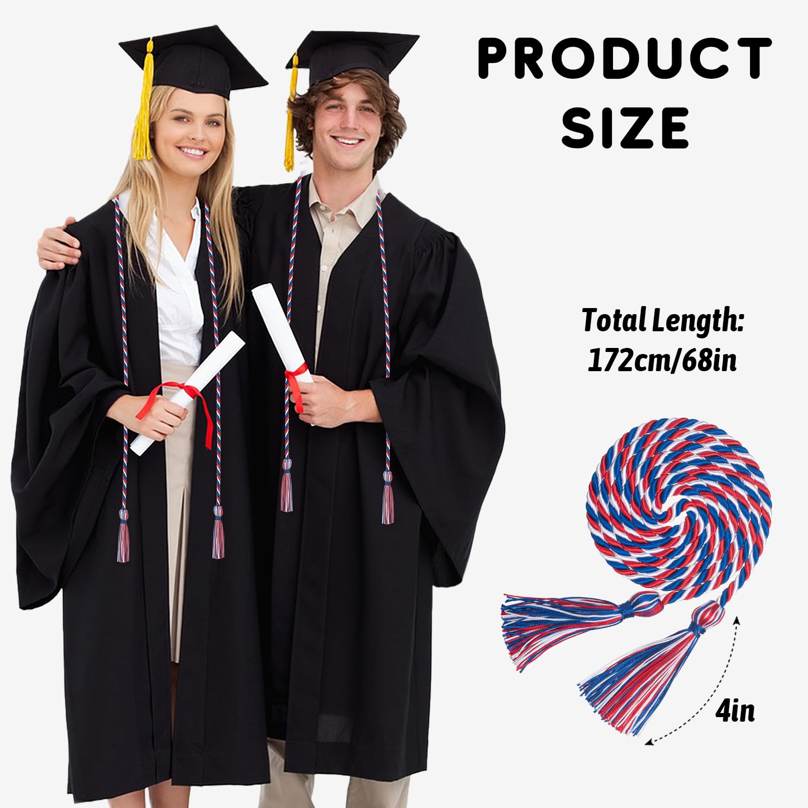 2025 Graduation Honor Cords - Red, White & Blue 68
