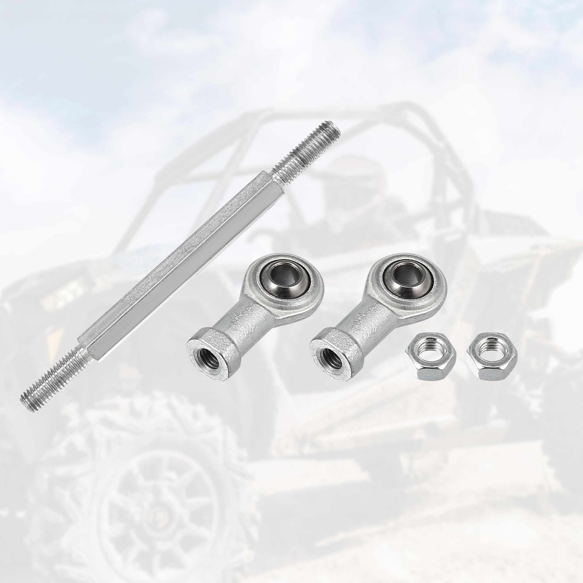 Motoforti 2-Pack 132mm Adjustable Steering Tie Rod Ball Joints - 8mm Hole Diameter - Compatible with 49cc Electric ATV & Go Kart - Silver Tone Steering Suspension Upgrade for Smooth Handling & Off-Road Performance