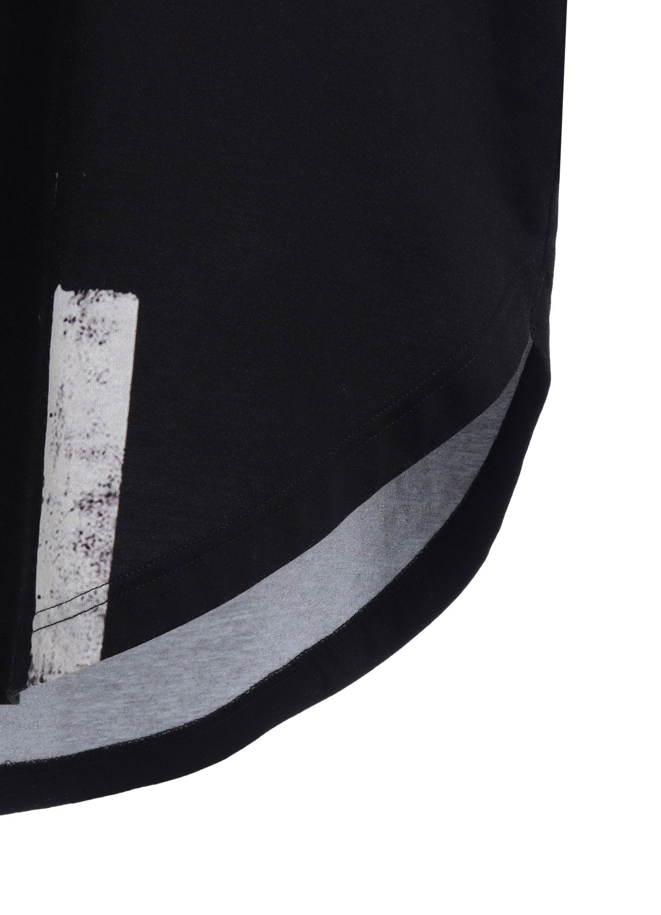Soft Cotton Jersey T-Shirt with Torn Pattern Hem & Long Sleeves - Oversized Round Neck Jumbo Fit for Casual Wear & Street Style