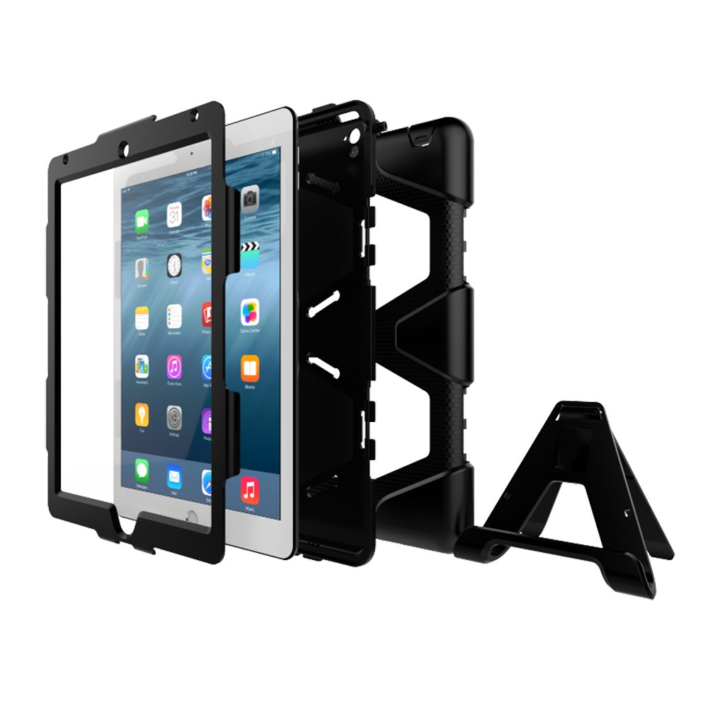 3-in-1 Shockproof Hybrid Case for Apple iPad Pro 10.5 Inch (2017 Model) - Hard Shell with Soft Silicone Frame - Perfect for Outdoor, Travel & Daily Protection
