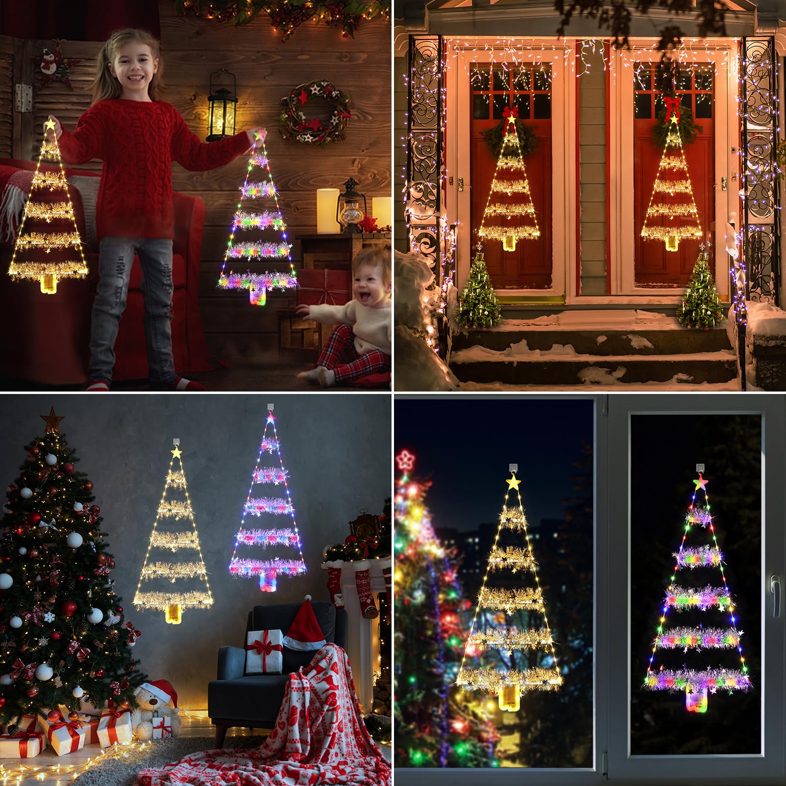 2.65ft Warm White LED Christmas Lights - Battery Operated Indoor/Outdoor Holiday Decor for Windows, Walls, Gardens & Home | Perfect for Christmas Tree, Party, Wedding & Seasonal Decorations