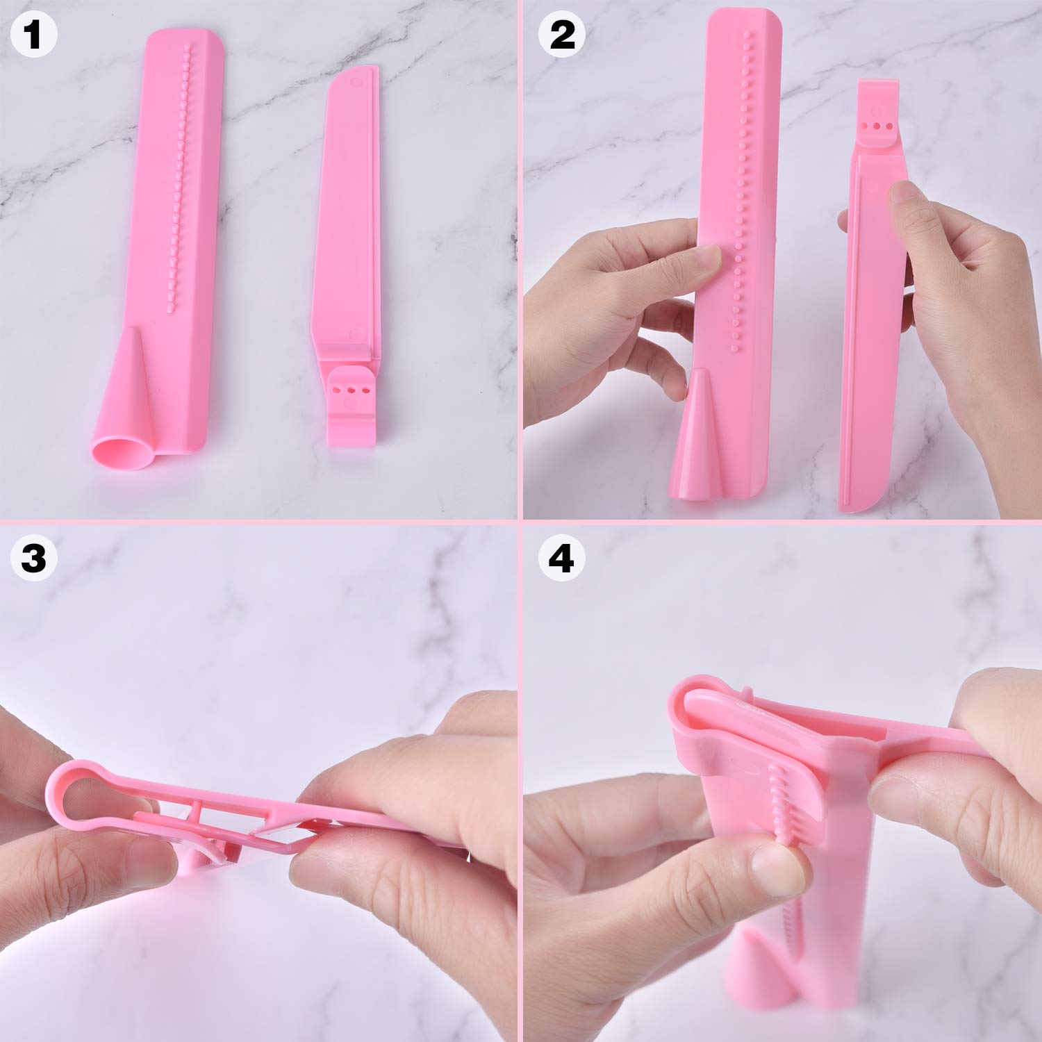 9-Piece Cake Scraper Set - Plastic Sawtooth Cake Decorating Comb, Icing Smoother & Edge Polisher - Baking Tools for Cake Decorating, DIY Dessert Making - Perfect for Home Bakers & Professional Cake Designers (Pink)
