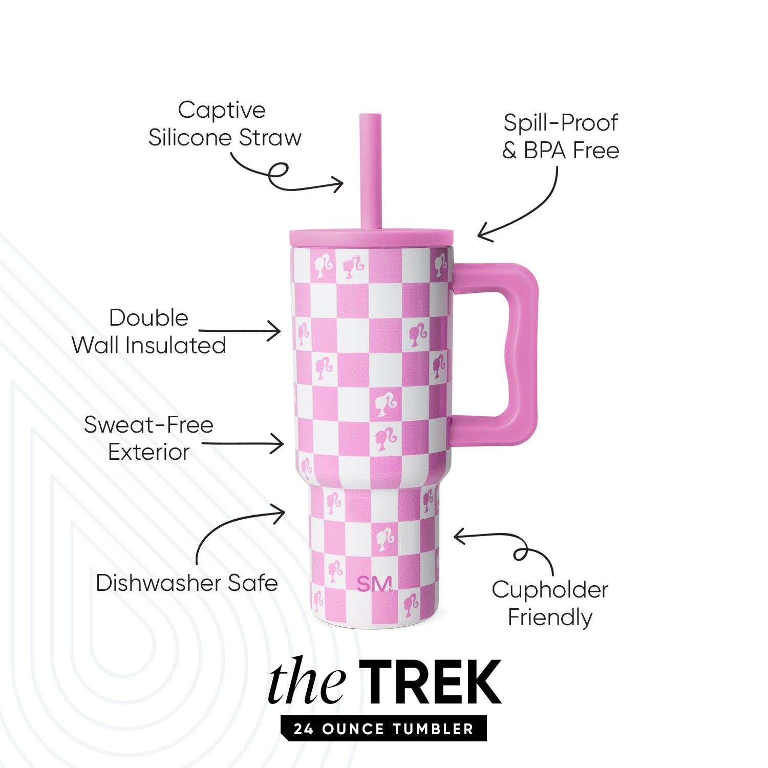Trek Kids Insulated Stainless Steel Tumbler with Silicone Straw Lid - Leak Proof Water Bottle for School, Travel & Outdoor Activities
