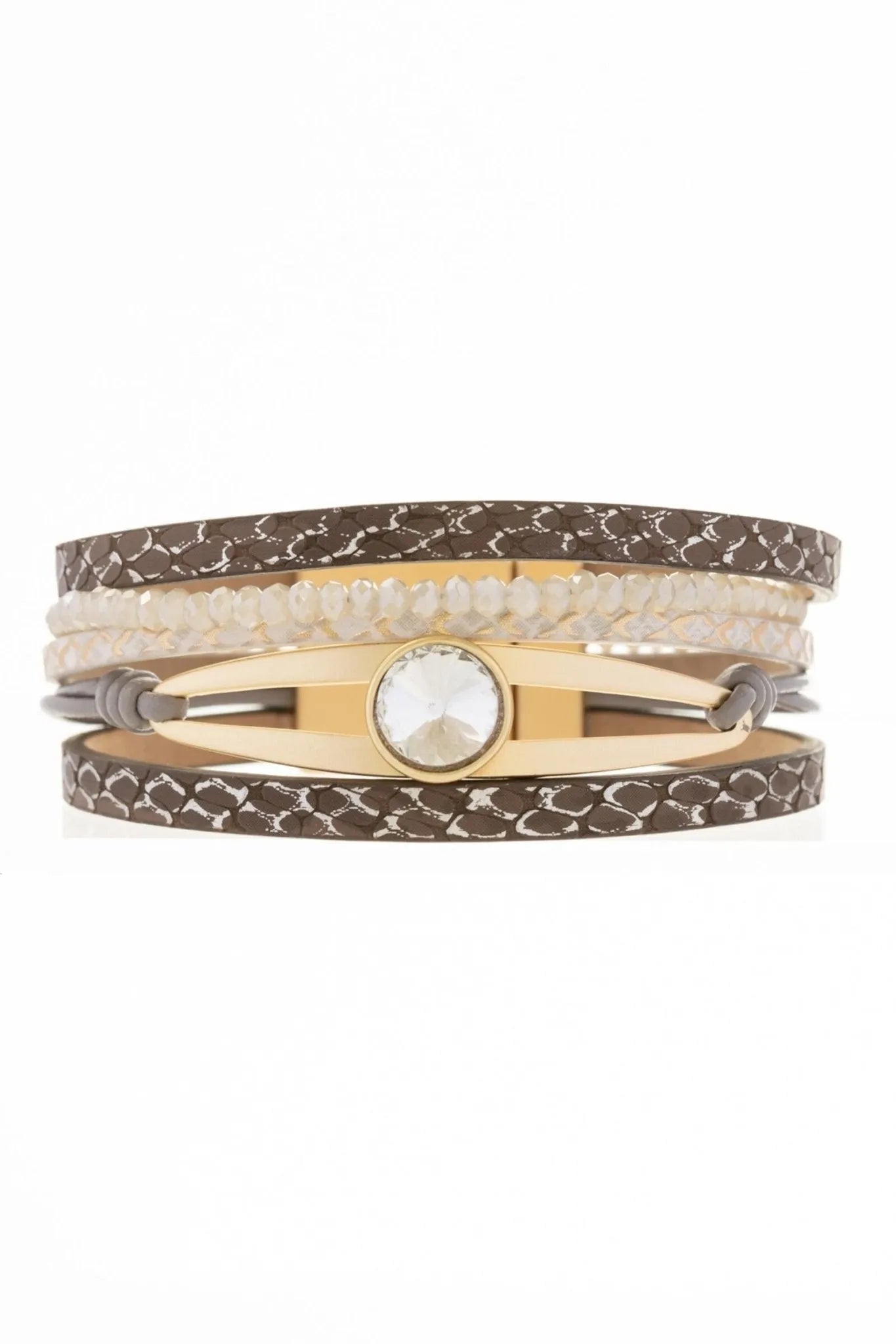 Sparkling Crystal Embellished Genuine Leather Bracelet for Women - Elegant Fashion Jewelry Gift for Parties, Weddings & Special Occasions