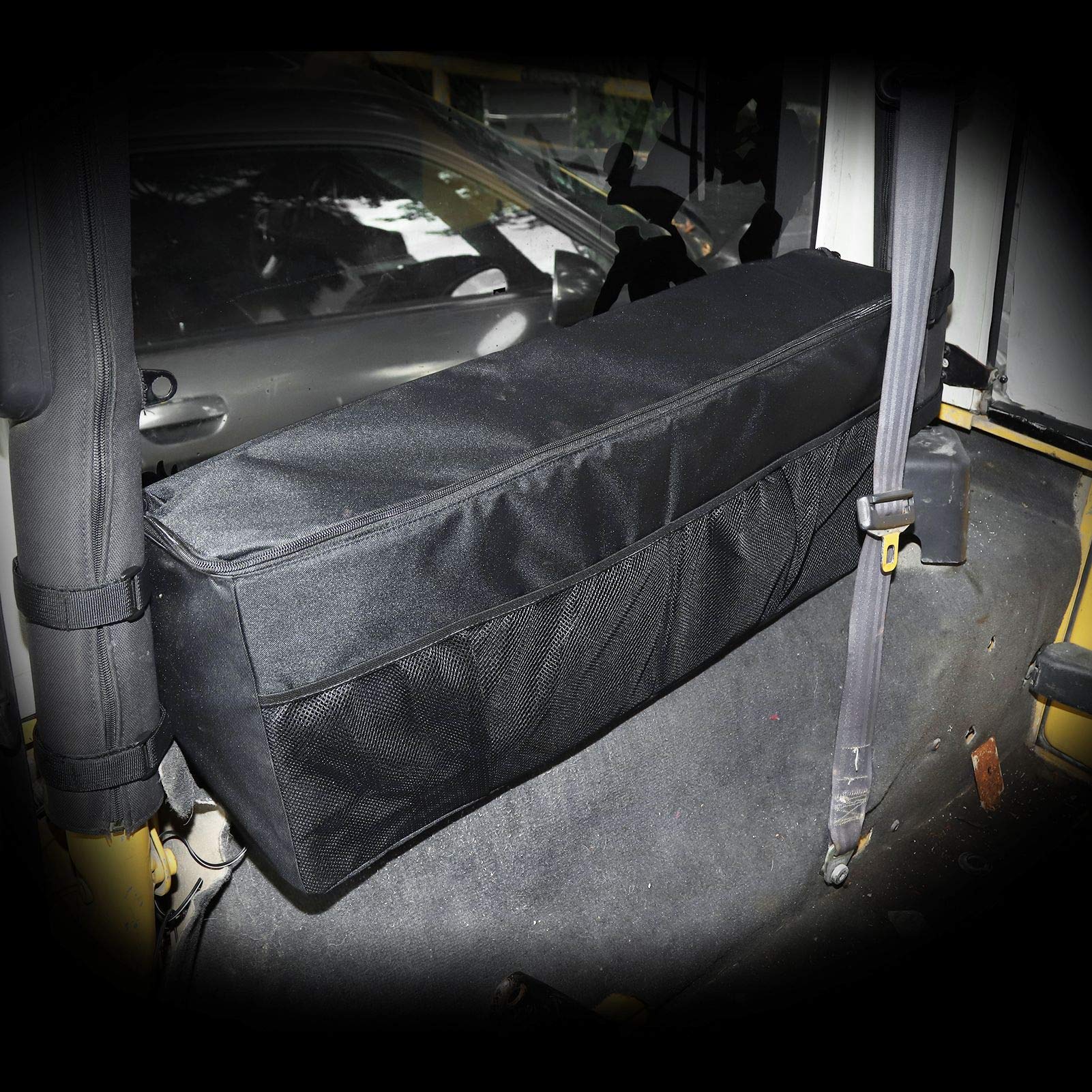 JeCar Trunk Organizer Bag - Heavy Duty Storage Accessories for 1997-2006 Jeep Wrangler TJ (Passenger Side) | Perfect for Road Trips, Camping Gear & Car Organization