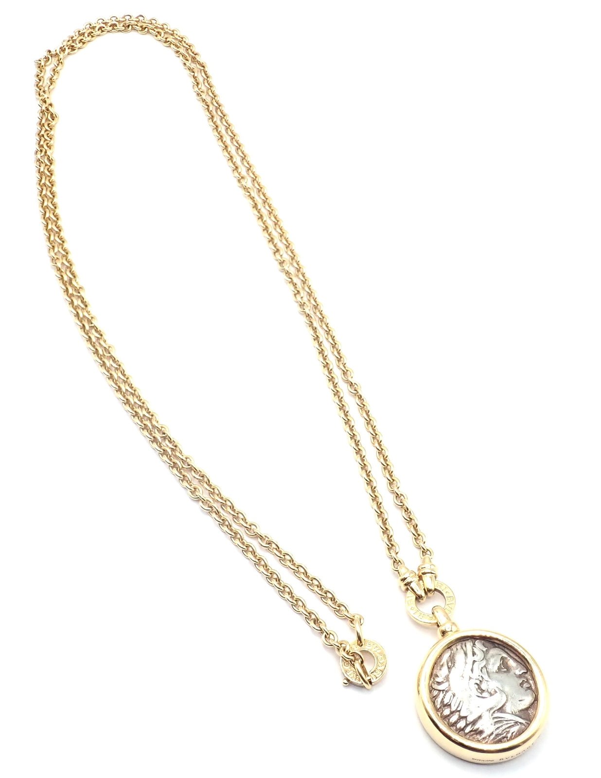 Authentic Bvlgari 18k Yellow Gold Antique Coin Monete 38