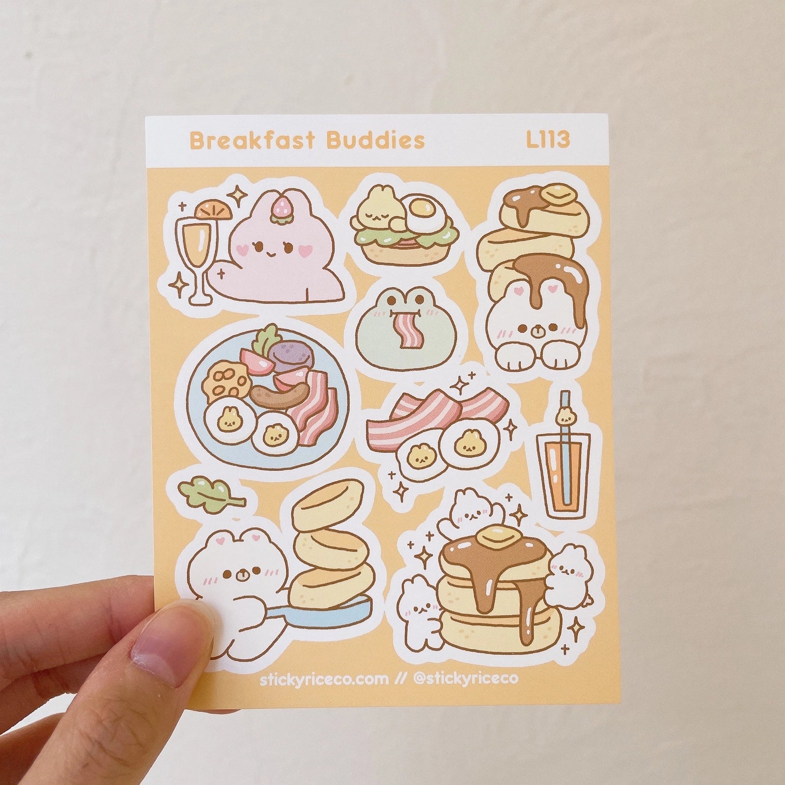 Breakfast Buddies Sticker Sheet - Fun Food-Themed Decals for Planners, Scrapbooks & Laptops - Perfect for School, Office & DIY Crafts