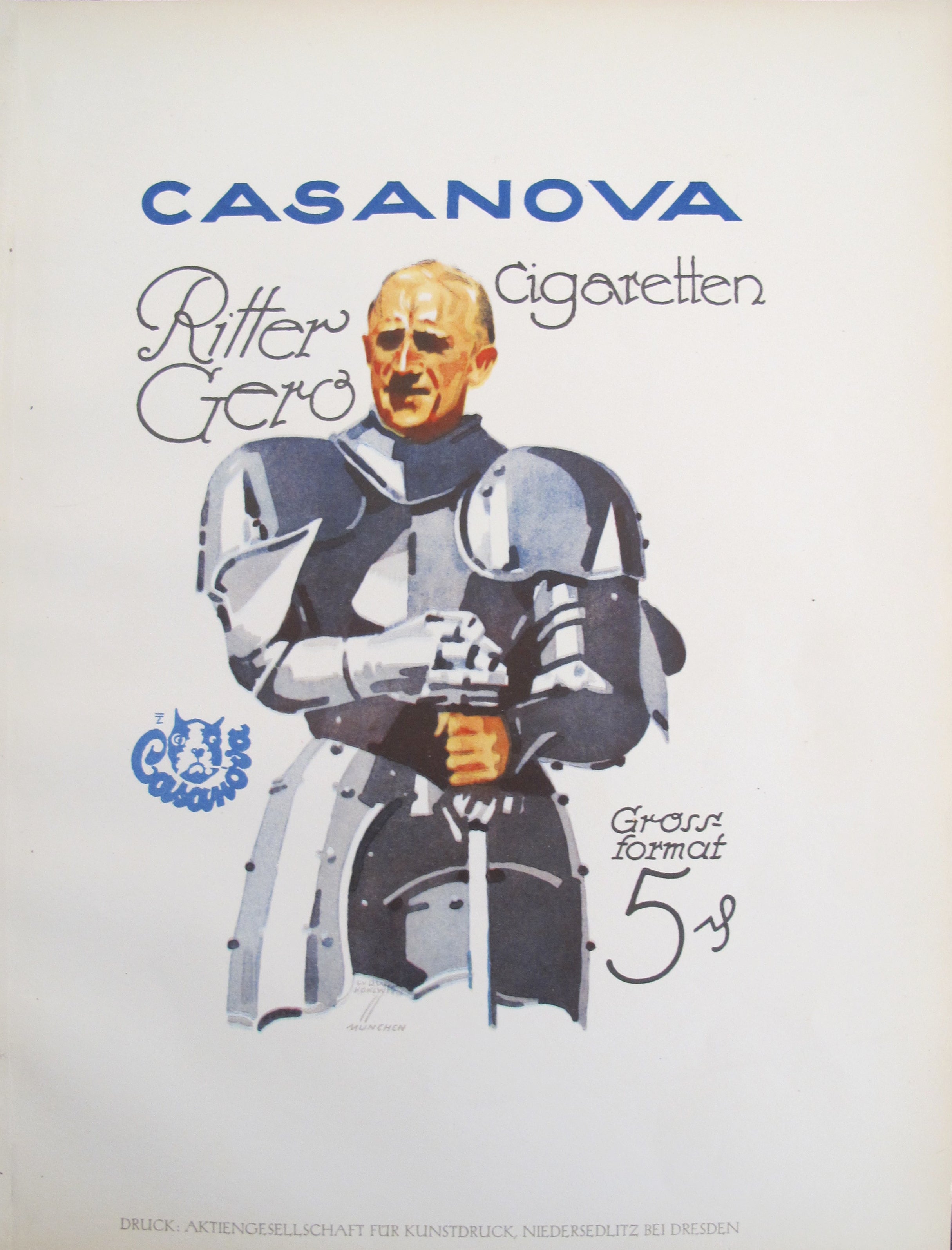 1926 Original German Art Deco Poster - Casanova Knight with Sword - Vintage Wall Art for Home, Office & Gallery Decor