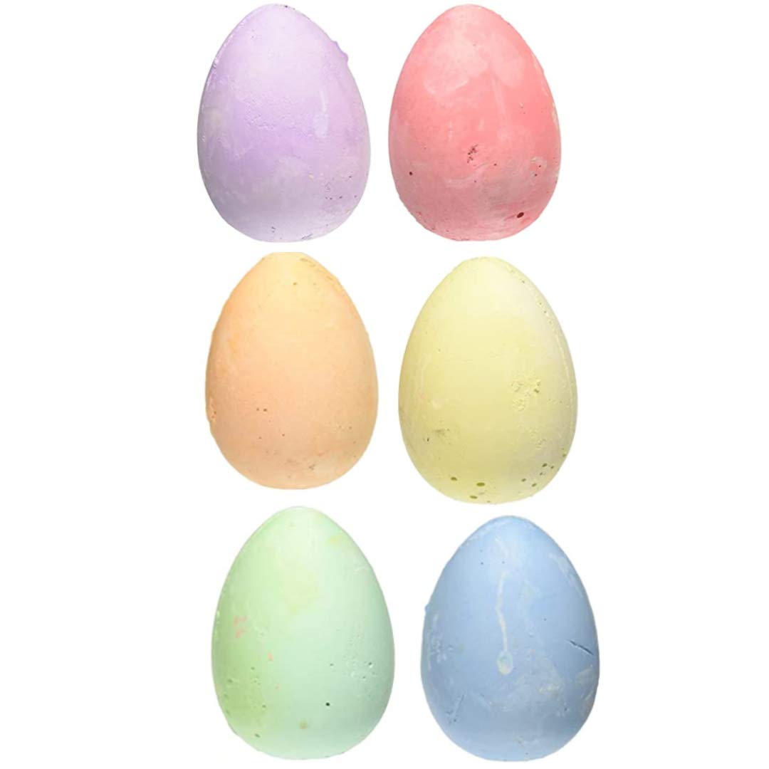 Colorful Egg-Shaped Sidewalk Chalk Set - 6 Non-Toxic Pieces for Kids Outdoor Drawing & Play | Perfect for Driveway Art, Hopscotch & Summer Activities