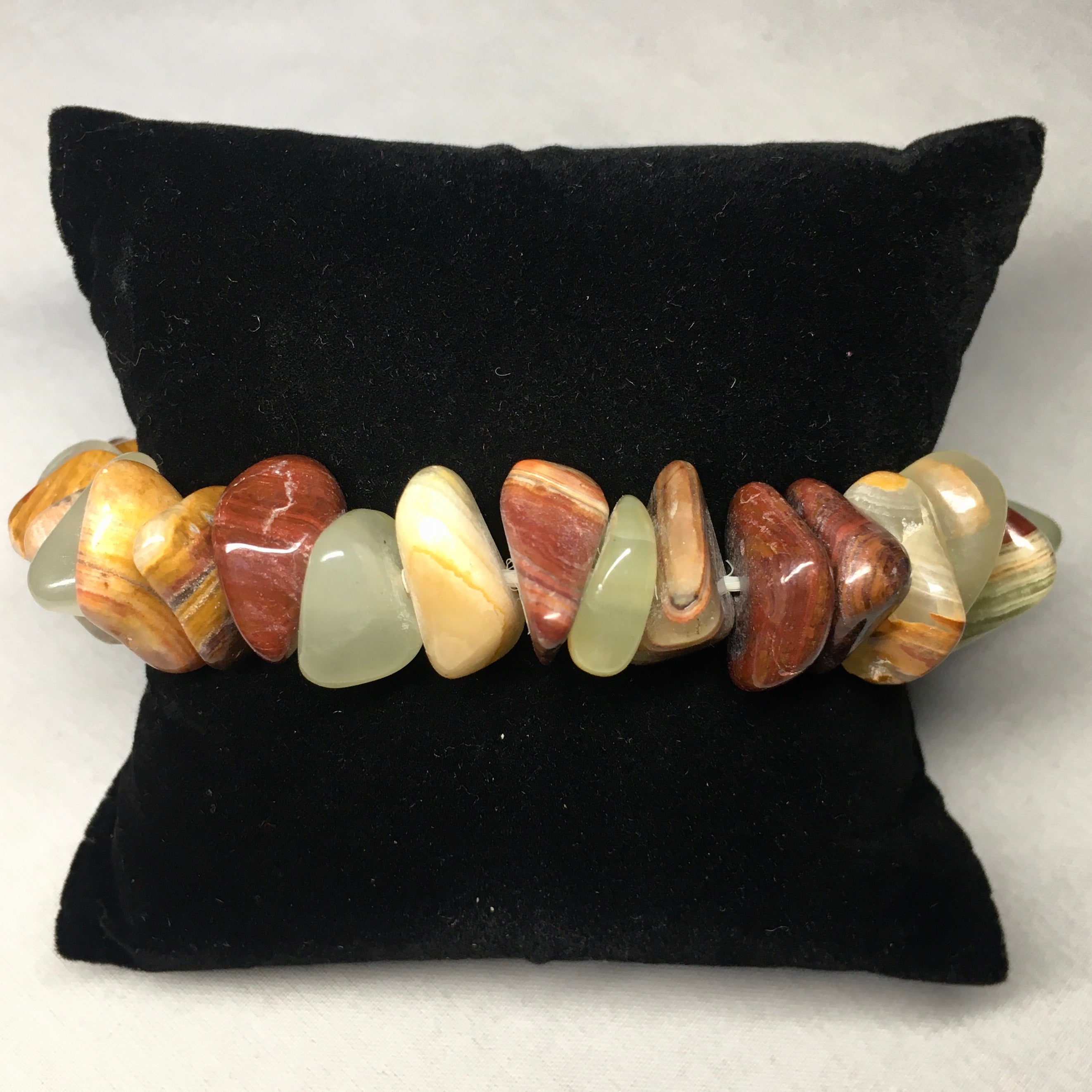 Natural Tumbled Stone Bracelet for Women - Healing Crystal Beaded Bracelet for Stress Relief & Positive Energy - Perfect for Yoga, Meditation & Everyday Wear