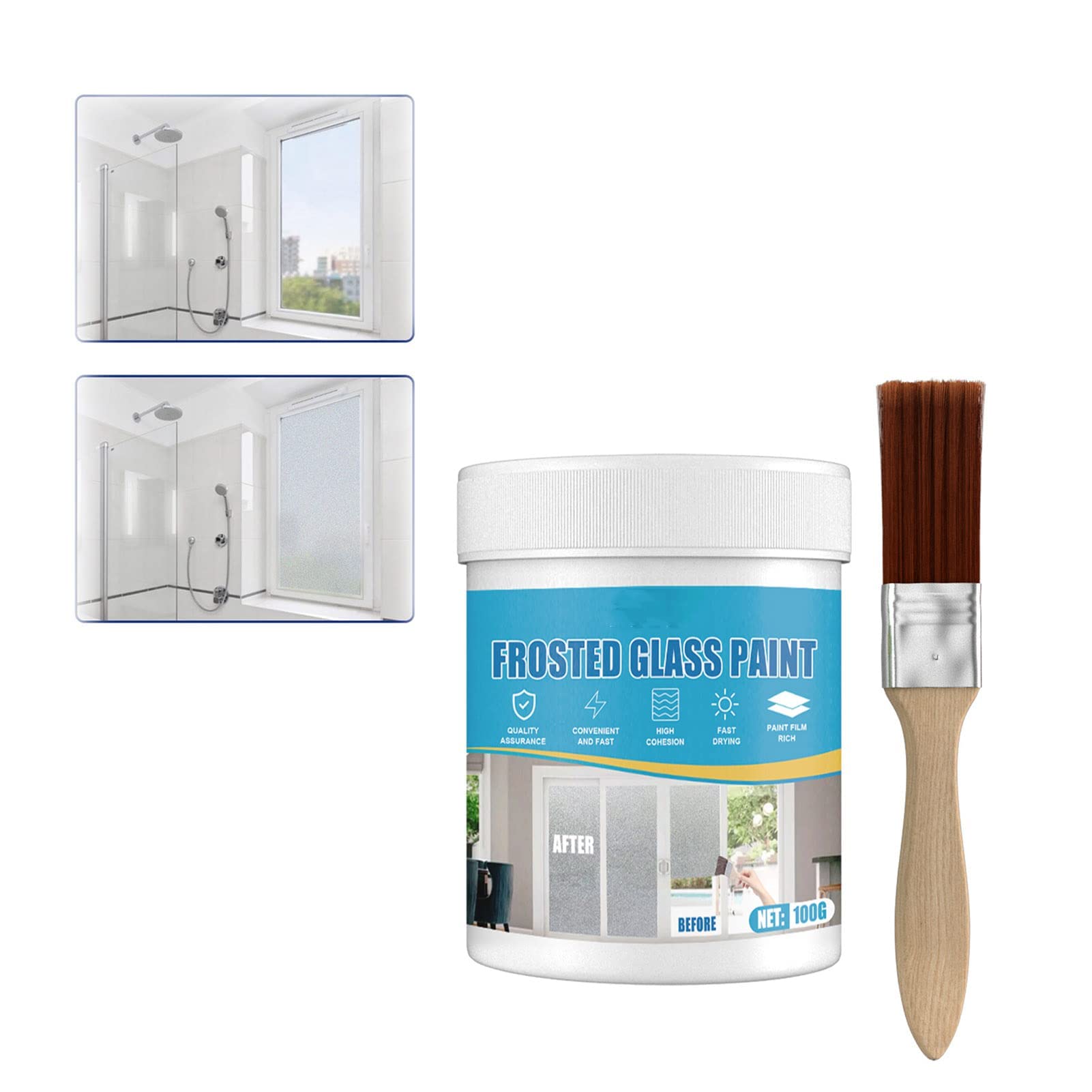 Frosted Glass Spray Paint for Doors & Windows - Matte Hazy Finish DIY Privacy Film (1PC) - Perfect for Bathrooms, Bedrooms & Office Partitions