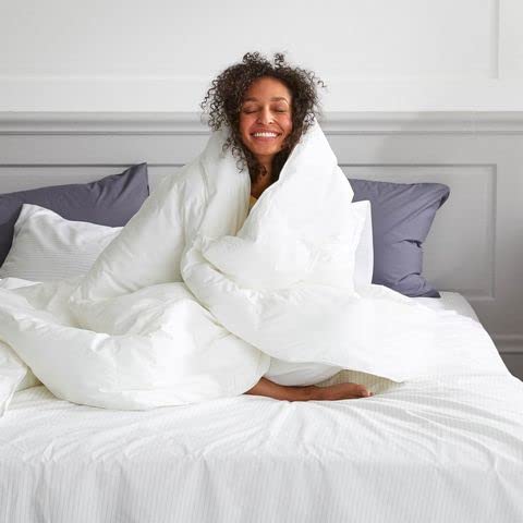 Pinch Pleated 100% Cotton Lightweight All Season Down Alternative Comforter - Soft Quilted Cooling Bedding for Warm Weather & Hot Sleepers (Full/Queen, Aqua Blue) - Perfect for Summer Nights, Guest Rooms & Airy Bedroom Decor