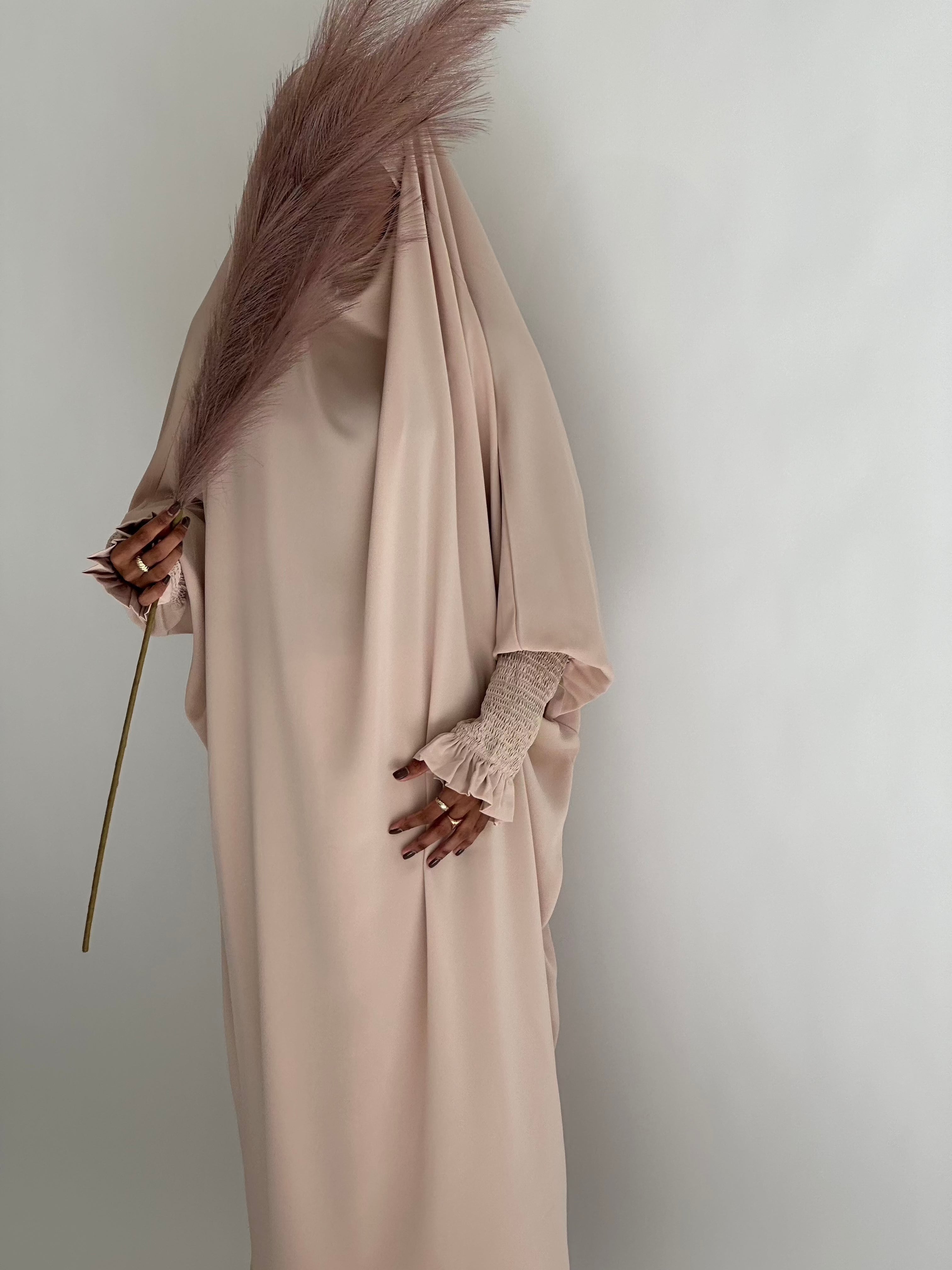 Premium 2-Piece Medina Jilbab in Cream - Modest Muslim Prayer Dress for Women, Perfect for Daily Wear & Islamic Occasions