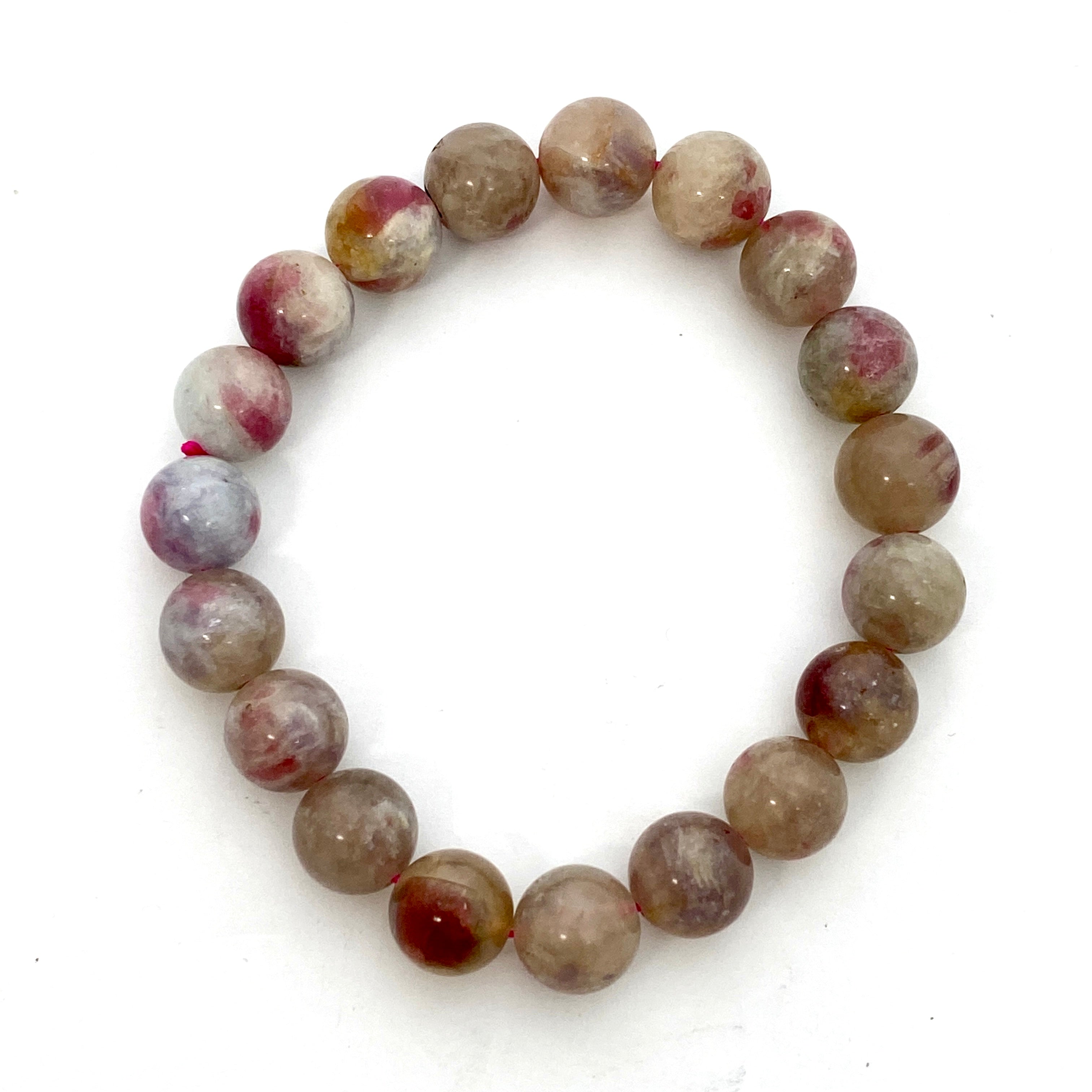 Pegmatite Unicorn Stone Bracelet with Pink Tourmaline, Lepidolite & Quartz - Healing Crystal Jewelry for Stress Relief & Positive Energy - Perfect for Meditation, Yoga & Spiritual Gifts